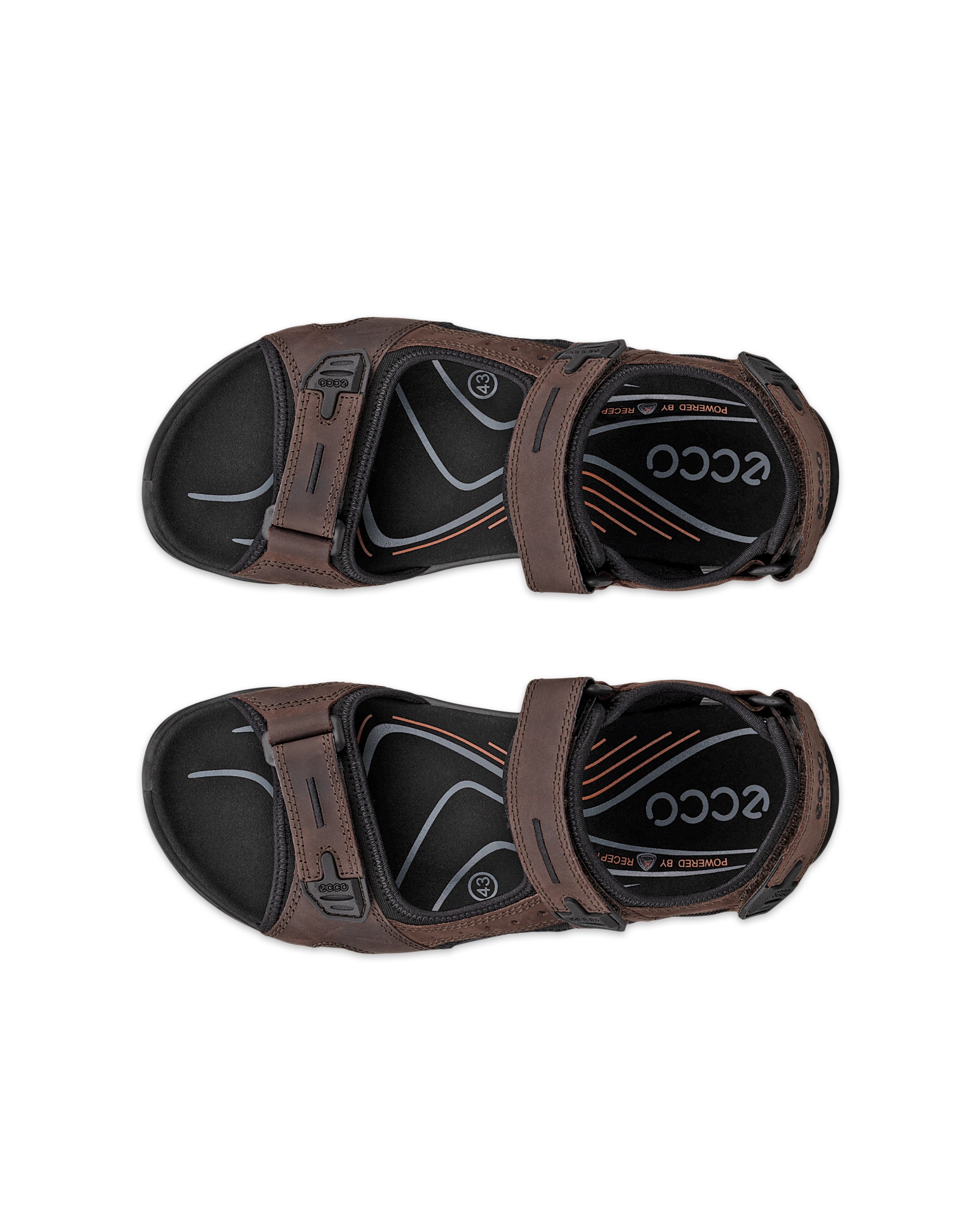 Pánské nubukové outdoorové sandály ECCO® Offroad - Hnědá - Top left pair