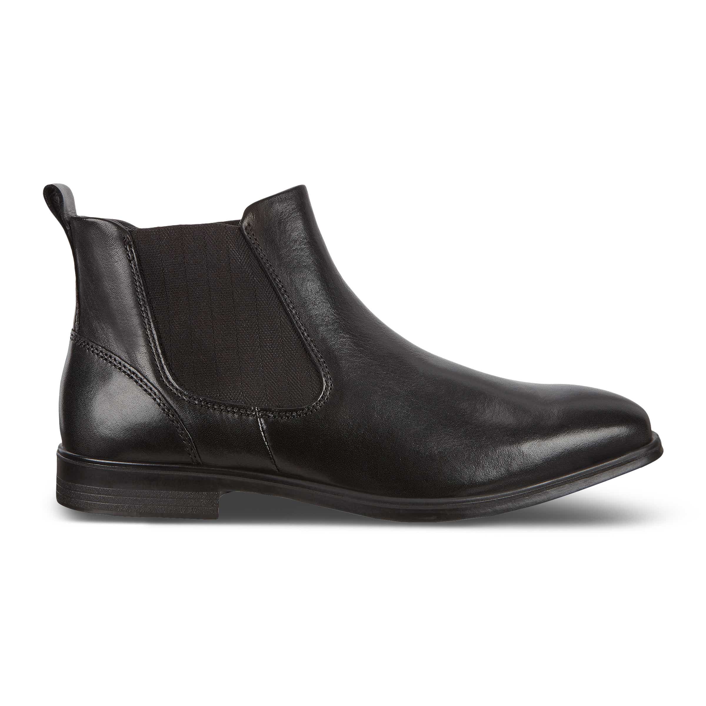 Men's ECCO® Melbourne Leather Chelsea Boot - Black - Outside