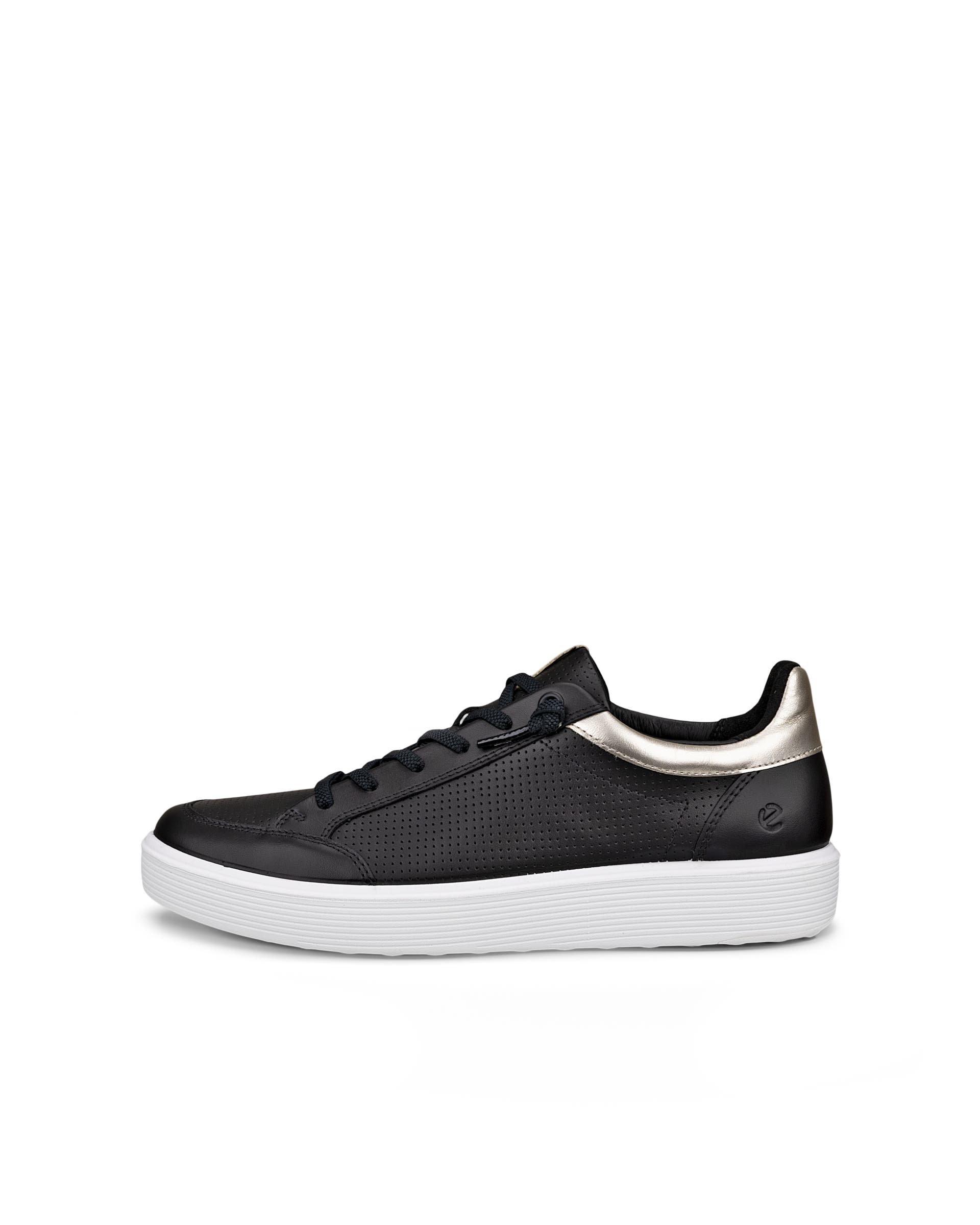 Women's ECCO® Soft 60 Leather Sneaker - Black - Outside