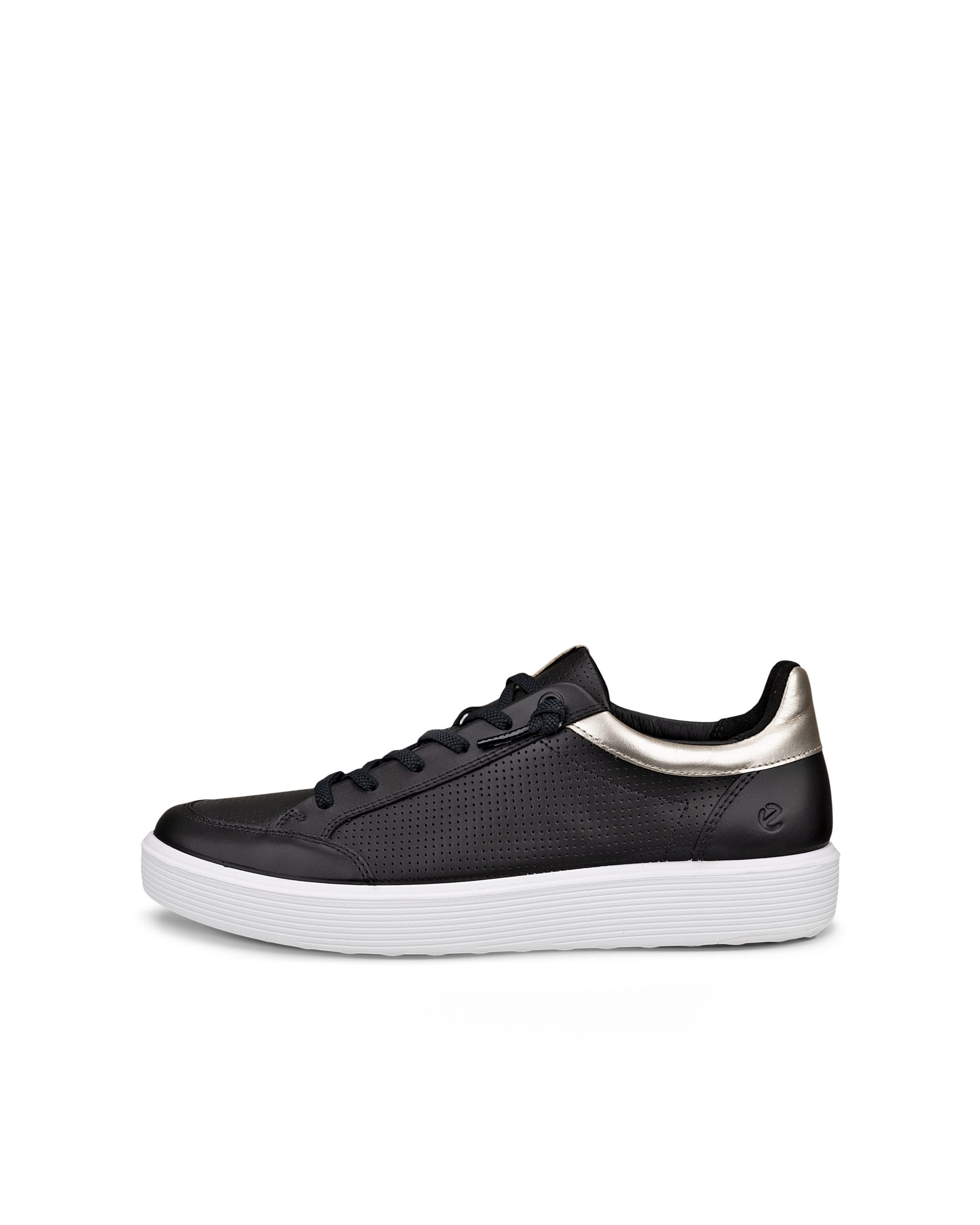 Women's ECCO® Soft 60 Leather Sneaker - Black - Outside