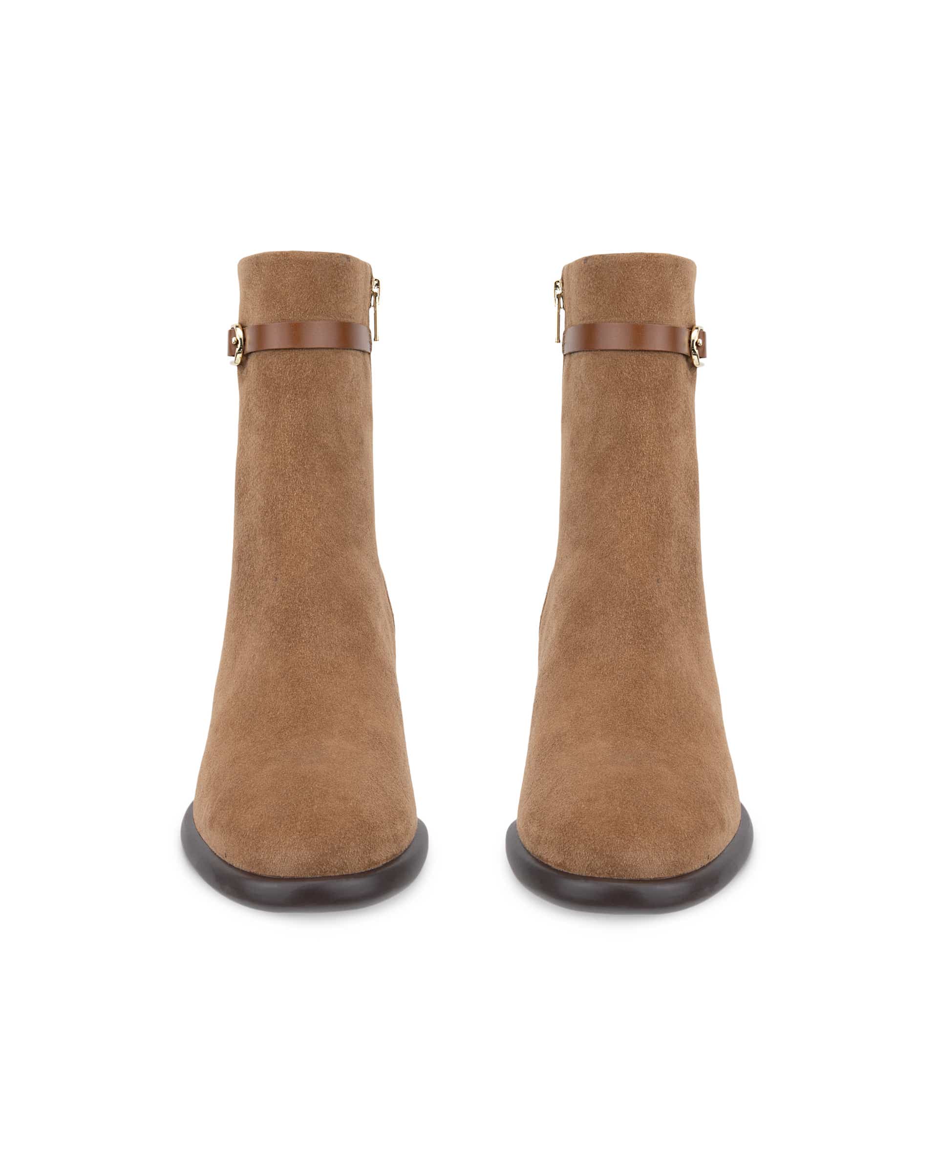 ECCO® SCULPTED LX 55 Damen Ankle Boot aus Veloursleder - Braun - Front pair