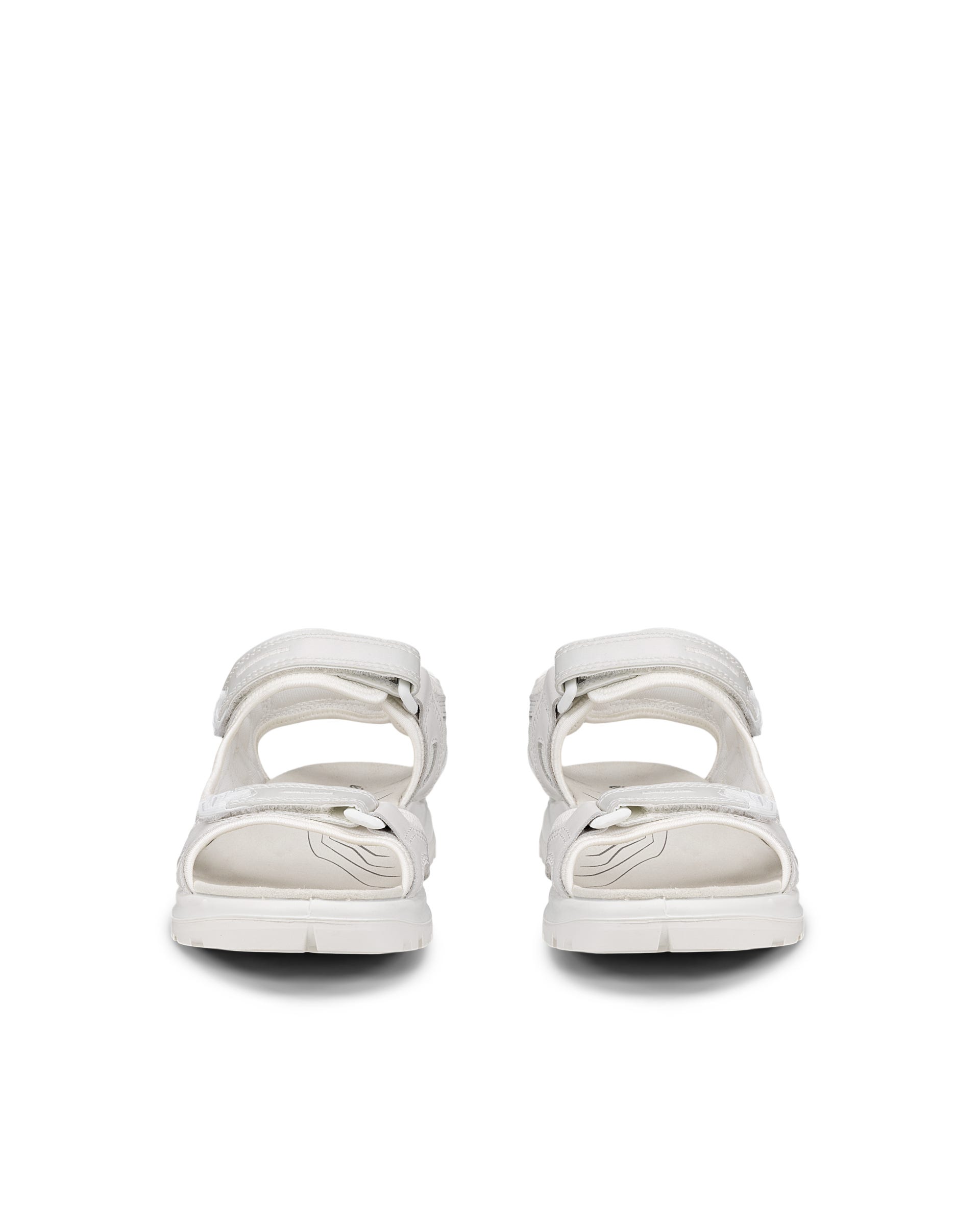 Women's ECCO® Offroad Leather Outdoor Sandal - White - Front pair