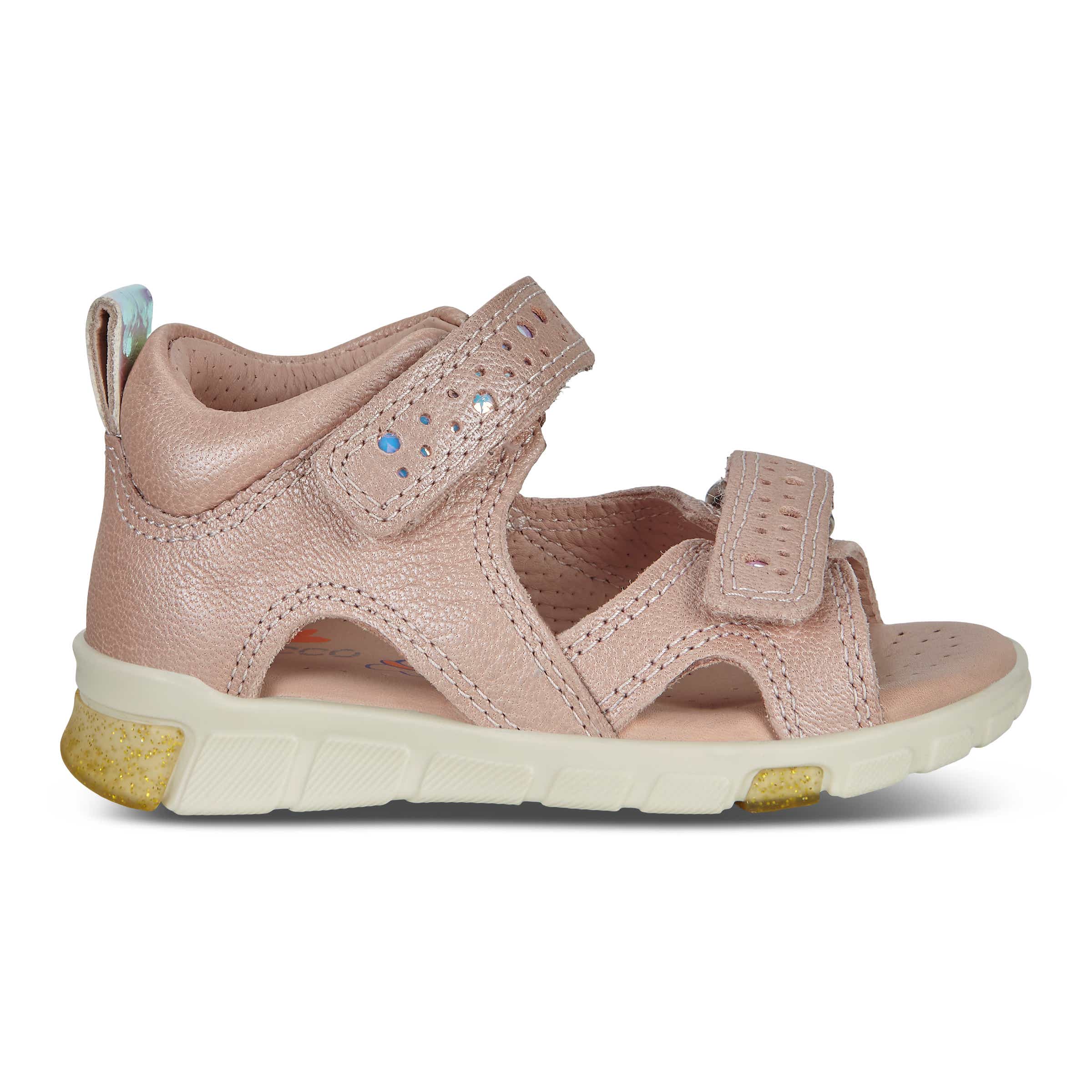Kids' ECCO® Mini Stride Leather Fisherman Sandal - Pink - Outside