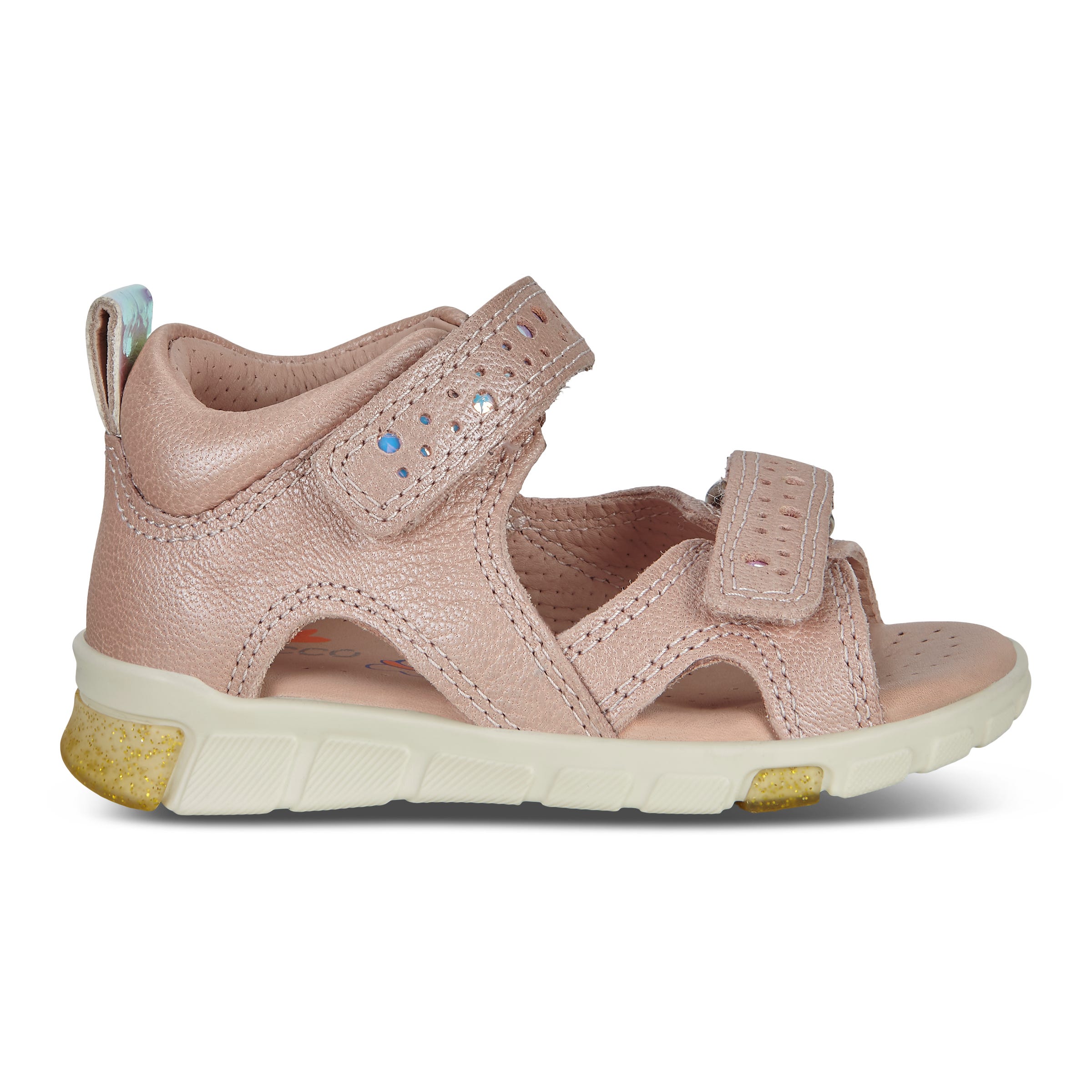Kids' ECCO® Mini Stride Leather Fisherman Sandal - Pink - Outside