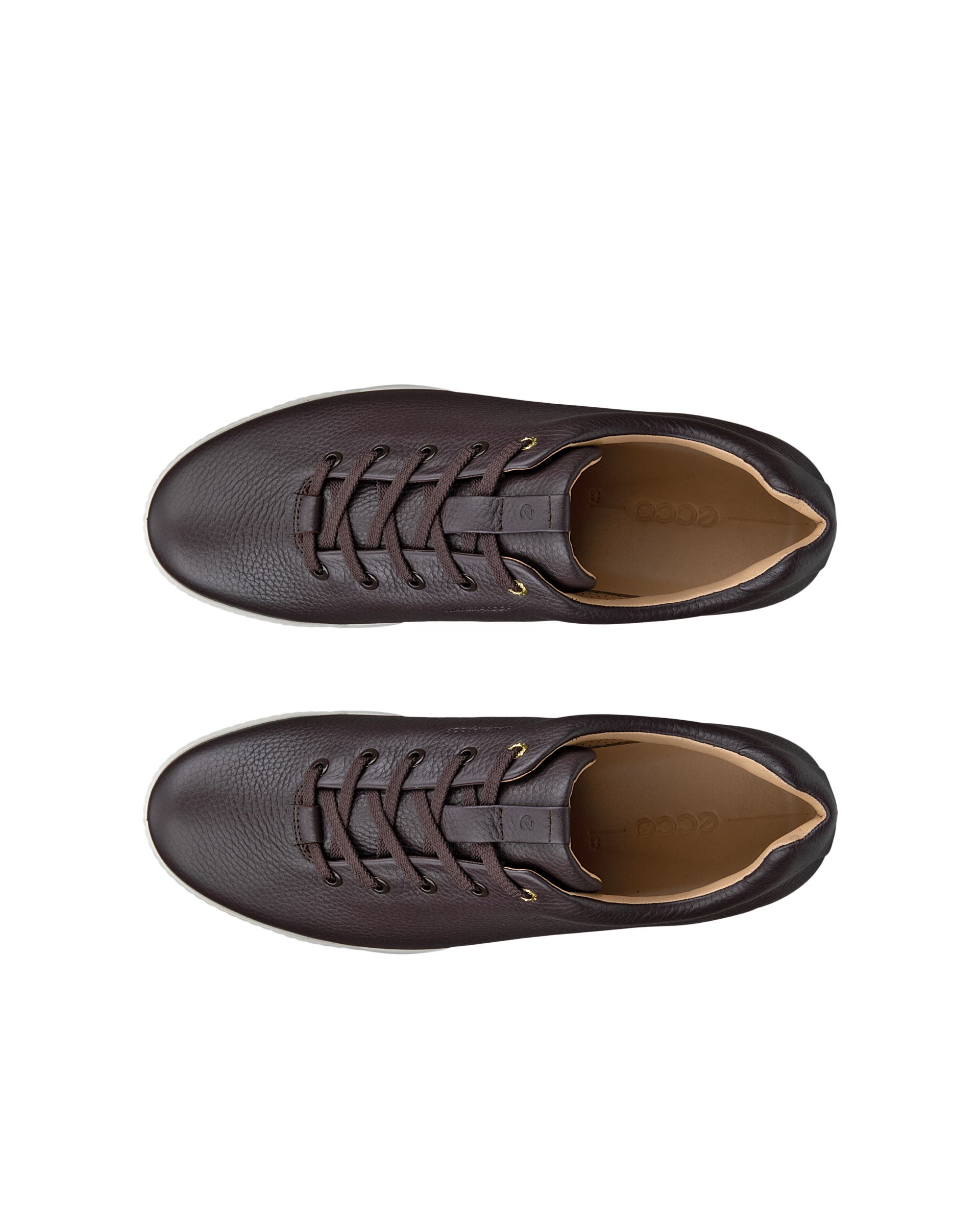 Men's ECCO® Golf Street Leather Waterproof Golf Shoe - Brown - Top left pair