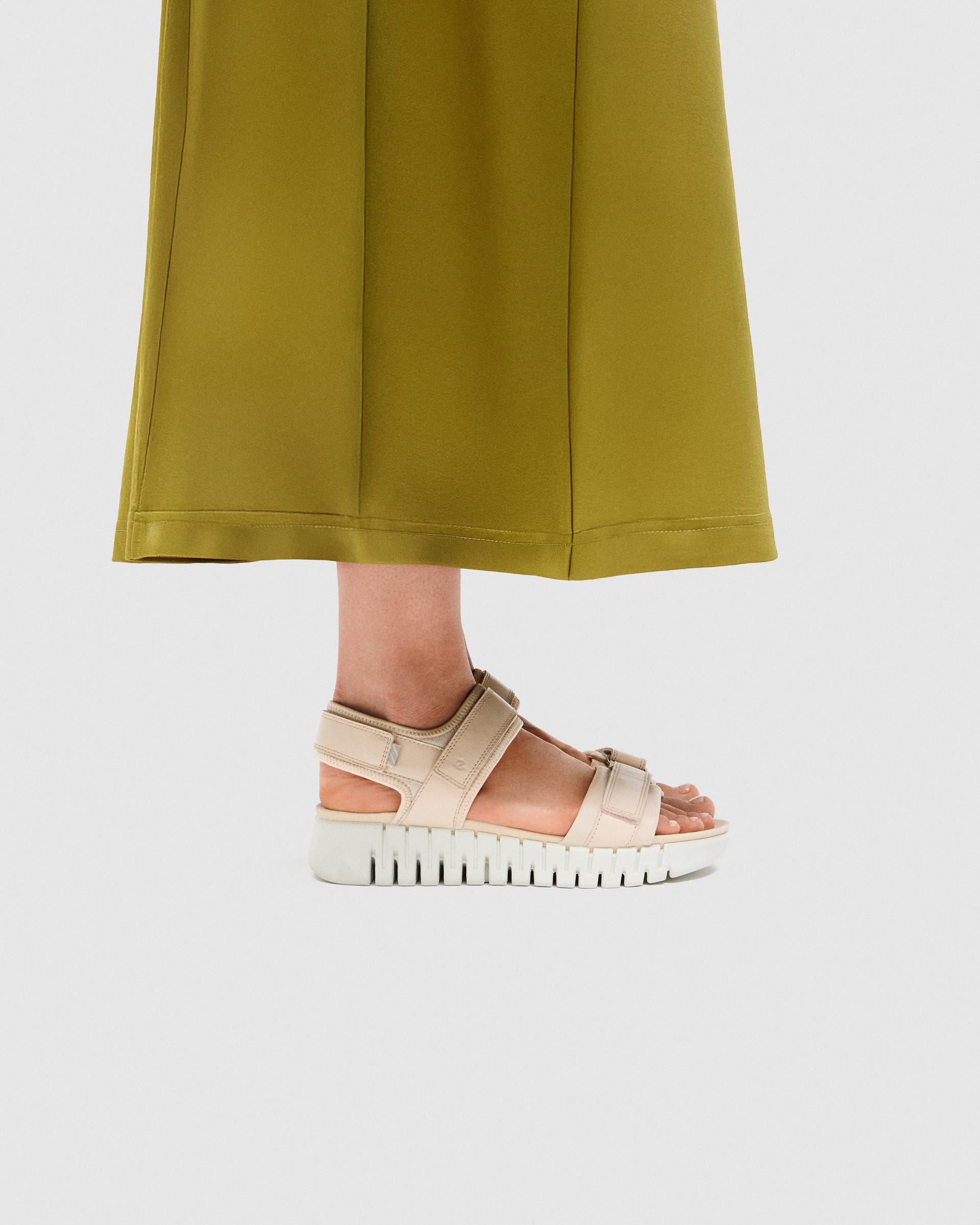 Women's ECCO® Gruuv Leather Sandal - Beige - Outside