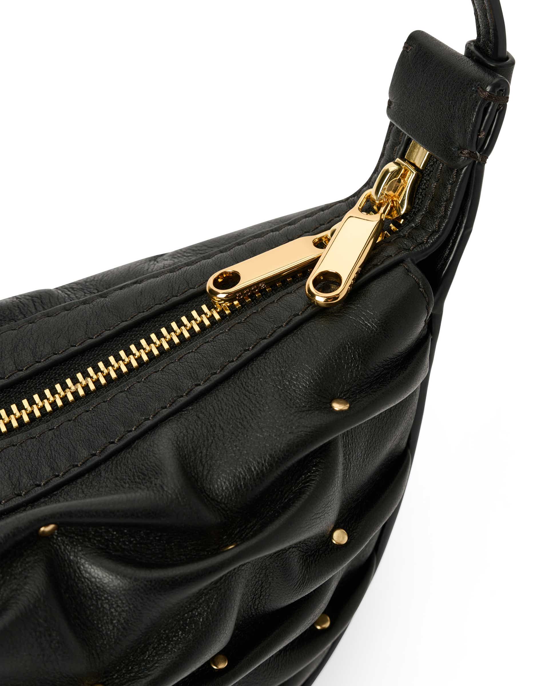 ECCO® Fortune Bag kožna torba hobo - Crna - Detail-1