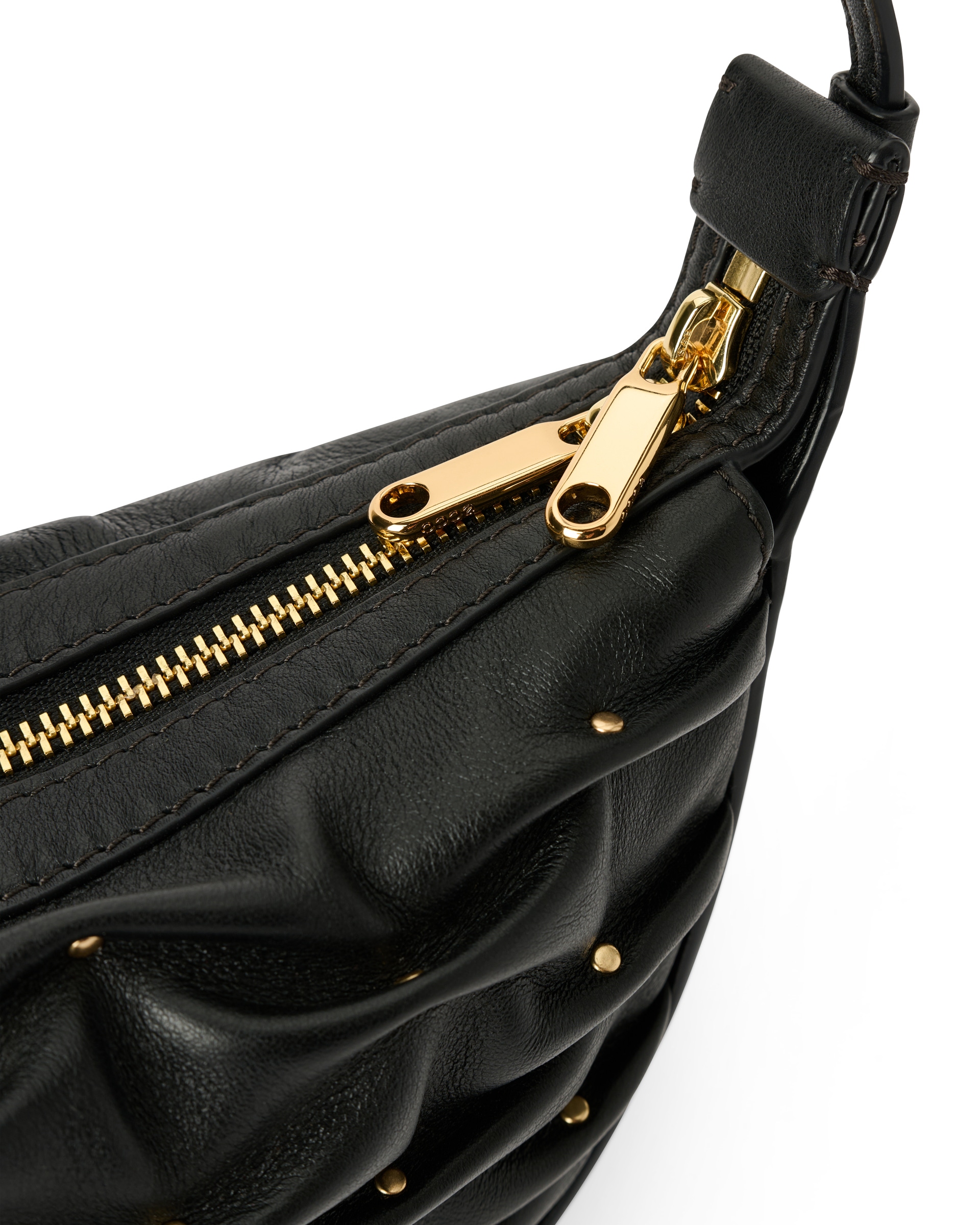 ECCO® Fortune Bag kožna torba hobo - Crna - Detail-1