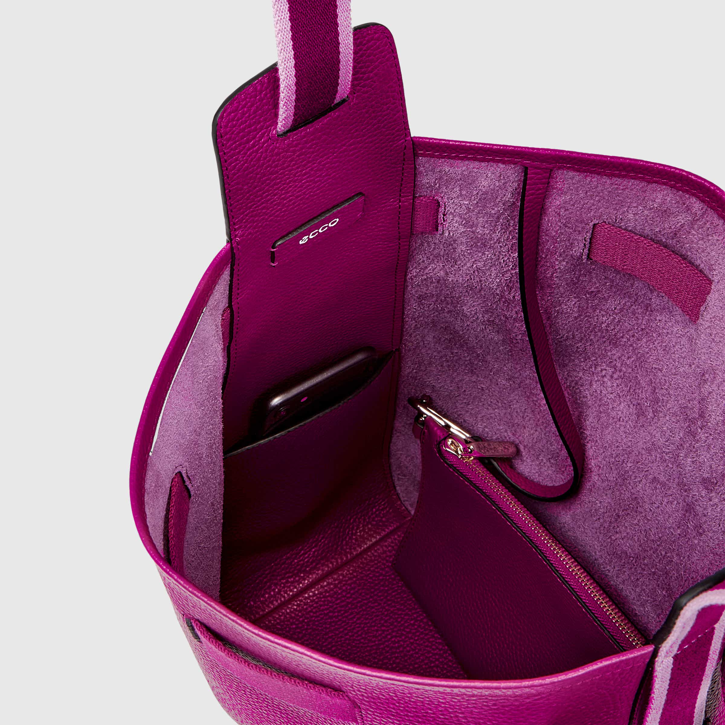 ECCO® Sail Leather Compact Shoulder Bag - Purple - Inside