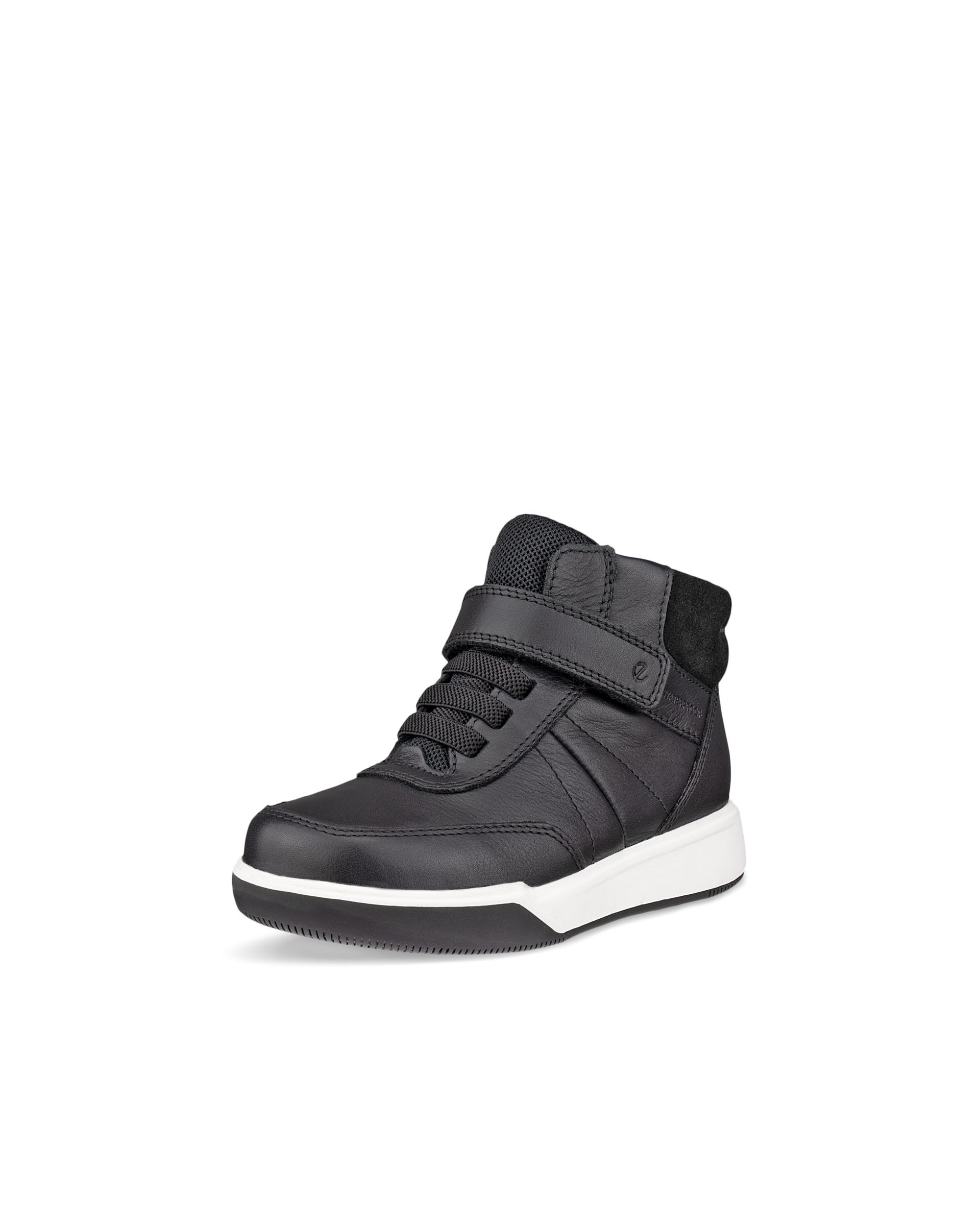 ECCO® STREET COURT K takjakinnitusega nahast jalanõud lastele - Must - Outside