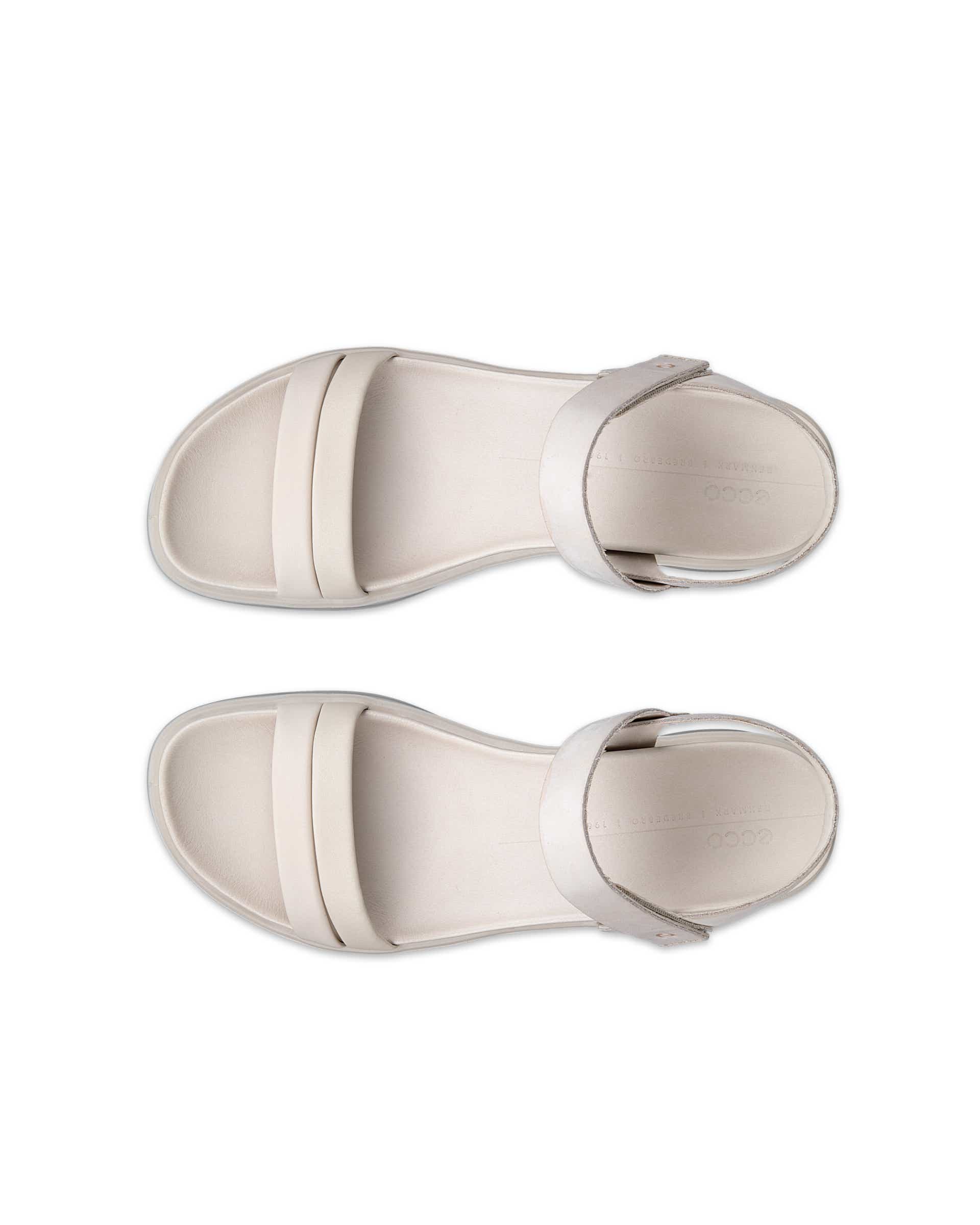 ECCO® Flowt LX sandale compensée cuir pour femme - Beige - Top left pair