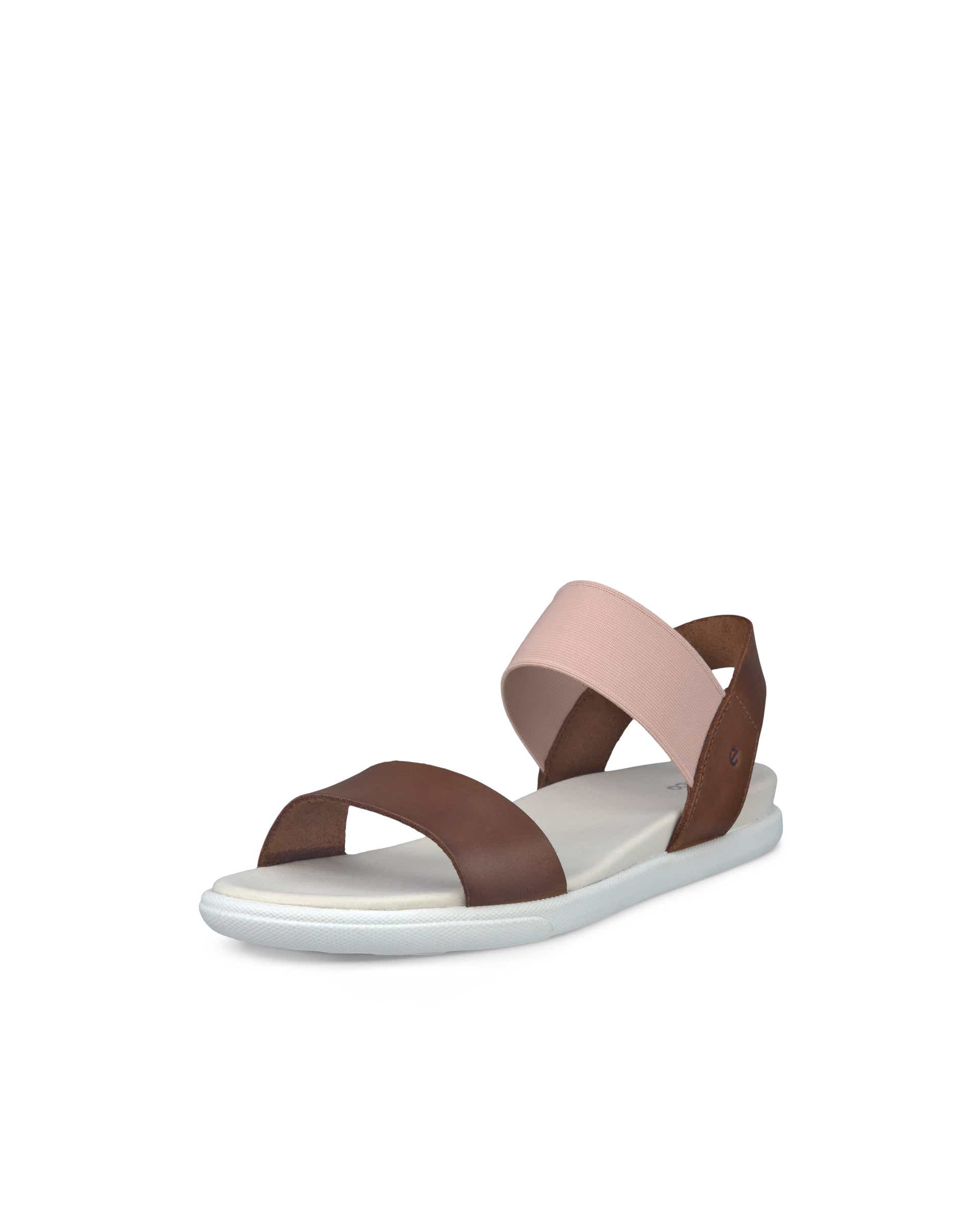 Women's ECCO® Damara Leather Sandal - Brown - Main