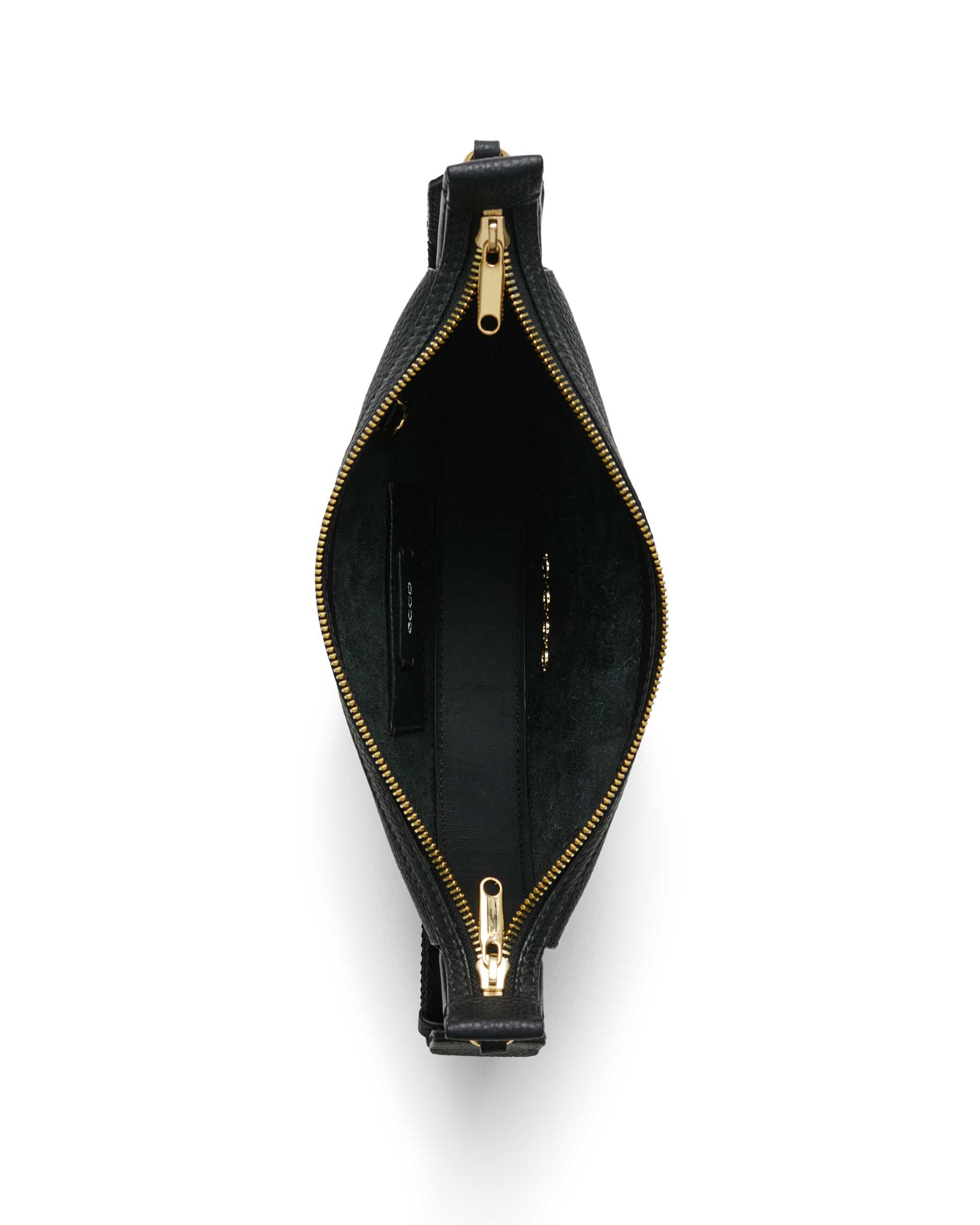 ECCO® Fortune Pebbled Leather Crossbody Bag - Black - Birdeye