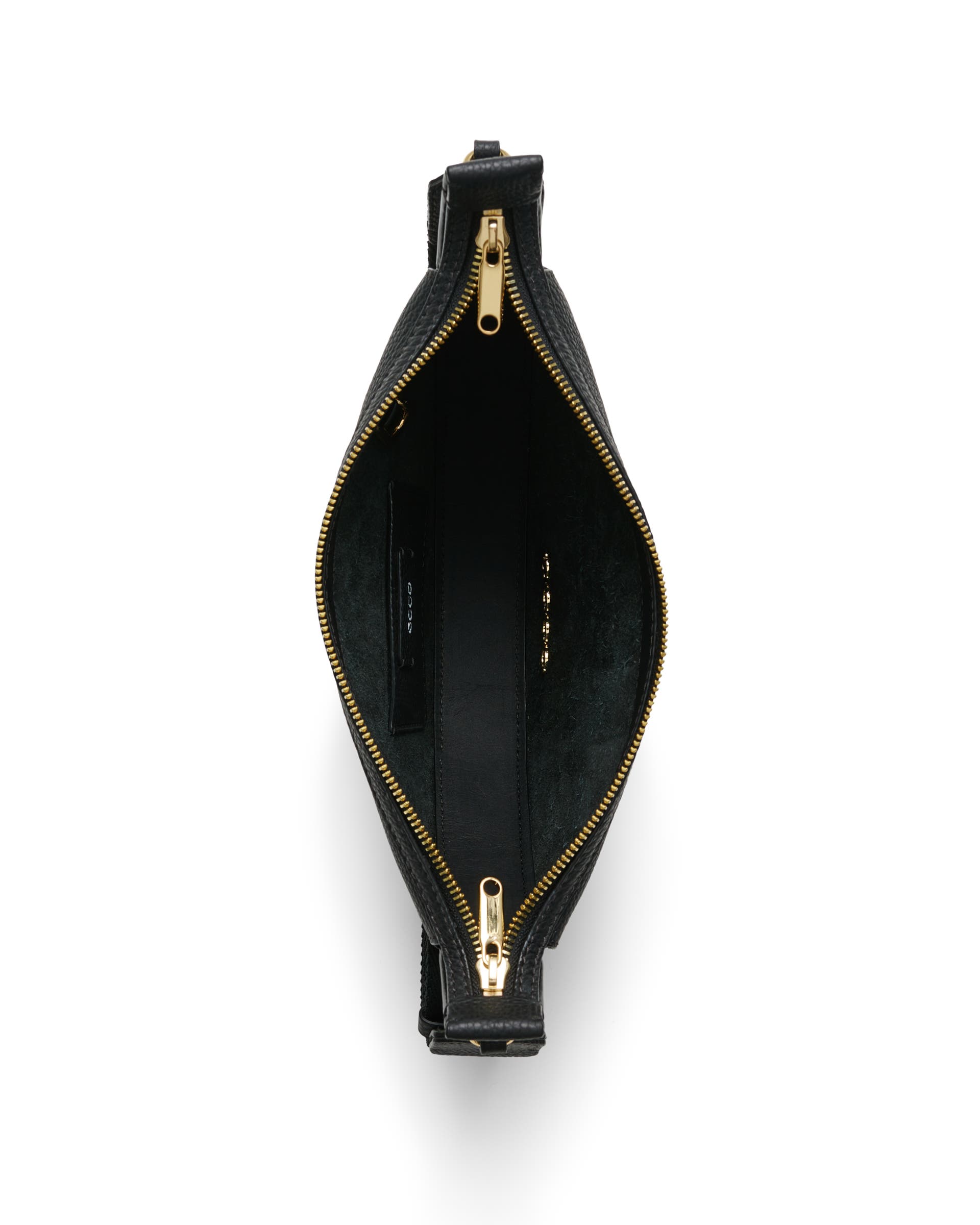 ECCO® Fortune Pebbled Leather Crossbody Bag - Black - Birdeye