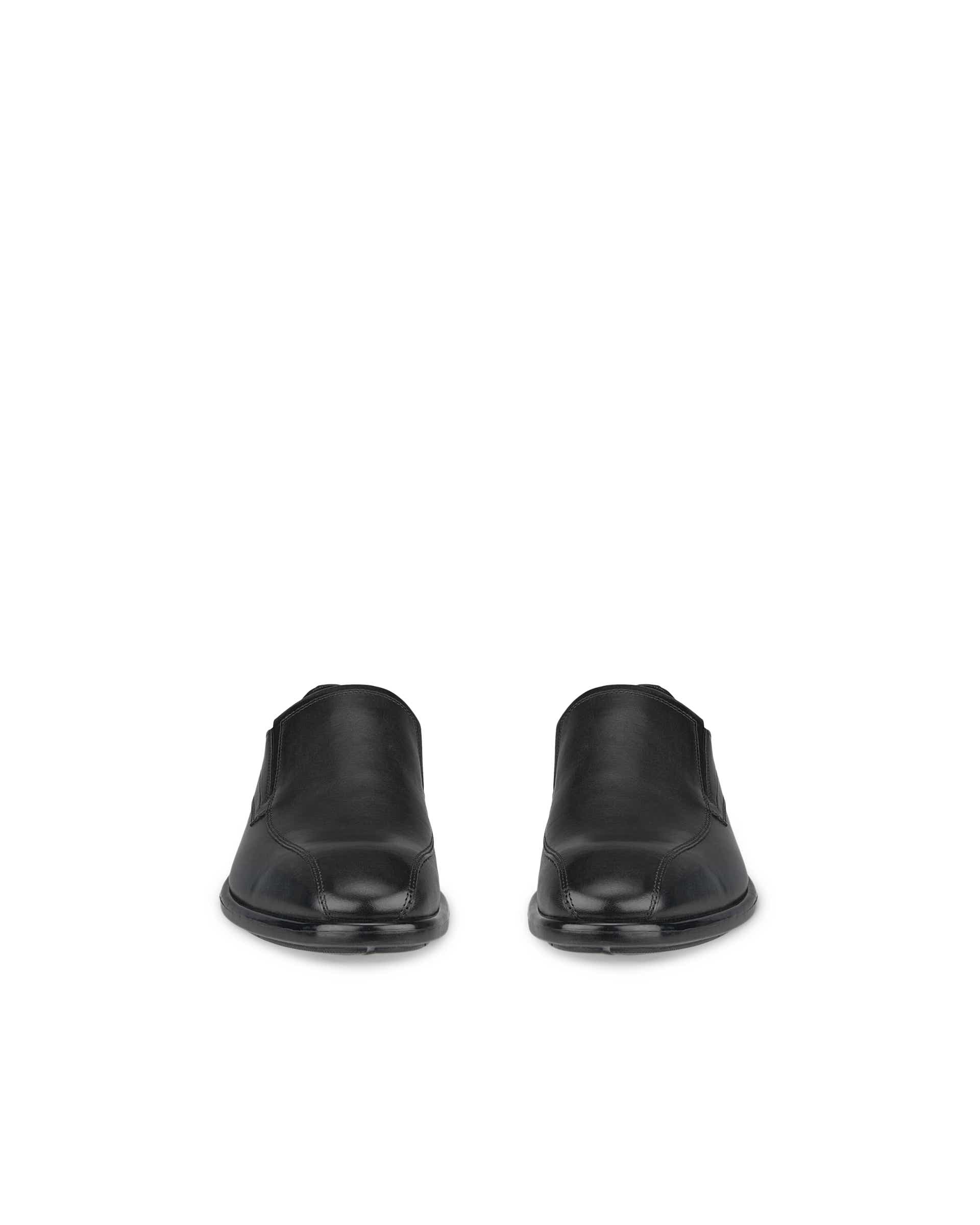 ECCO Citytray メンズ レザースリッポンドレスシューズ - ブラック - Front pair