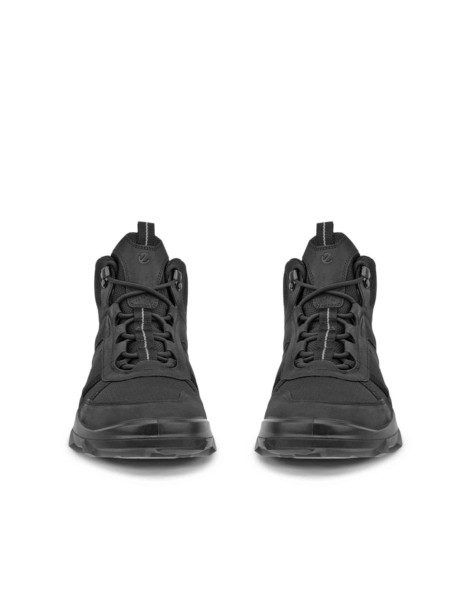 Men's ECCO® MX Nubuck Waterproof Mid-Cut Outdoor Boot - Black - Front pair