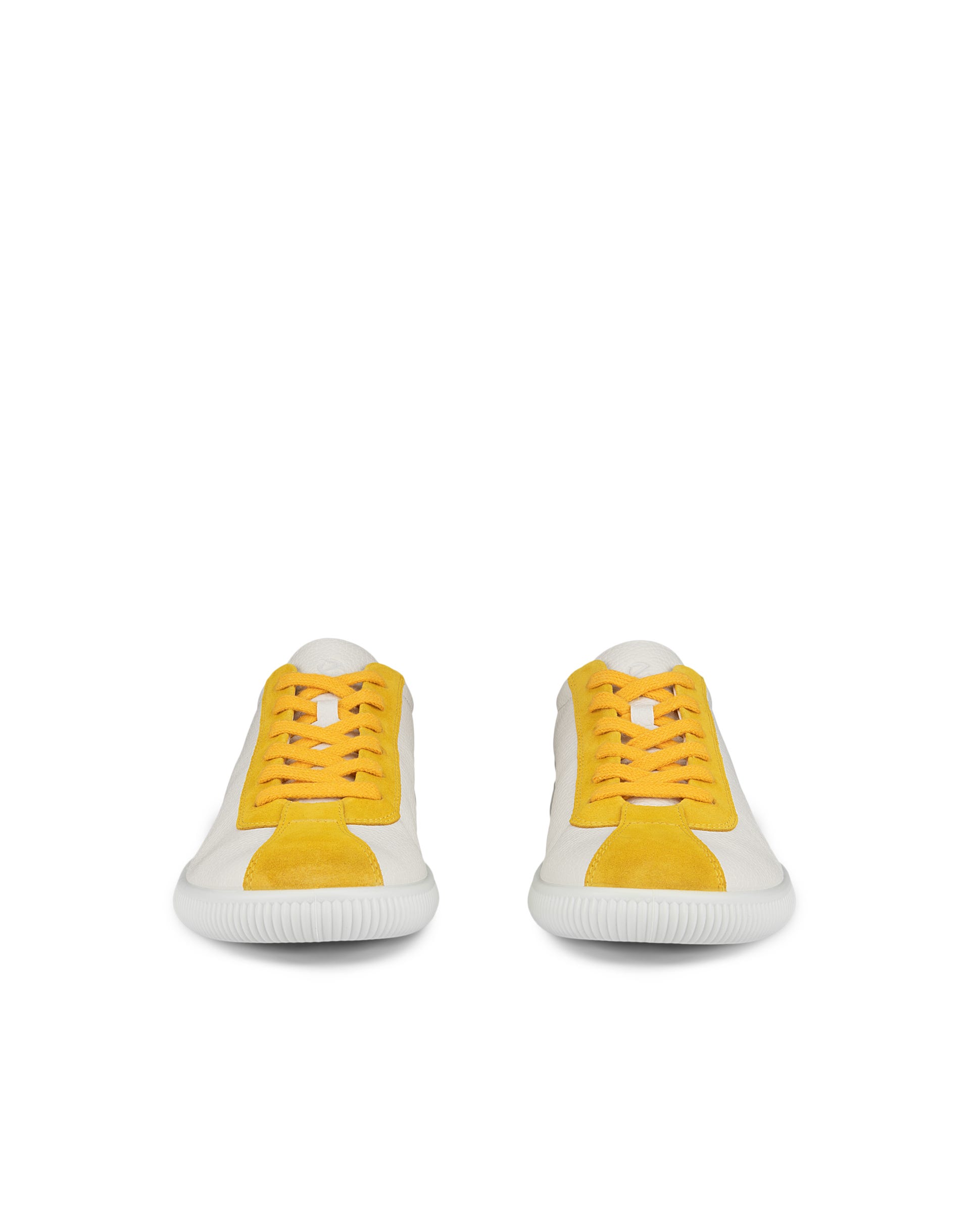 ECCO Soft Zero メンズ レザースニーカー - イエロー - Front pair