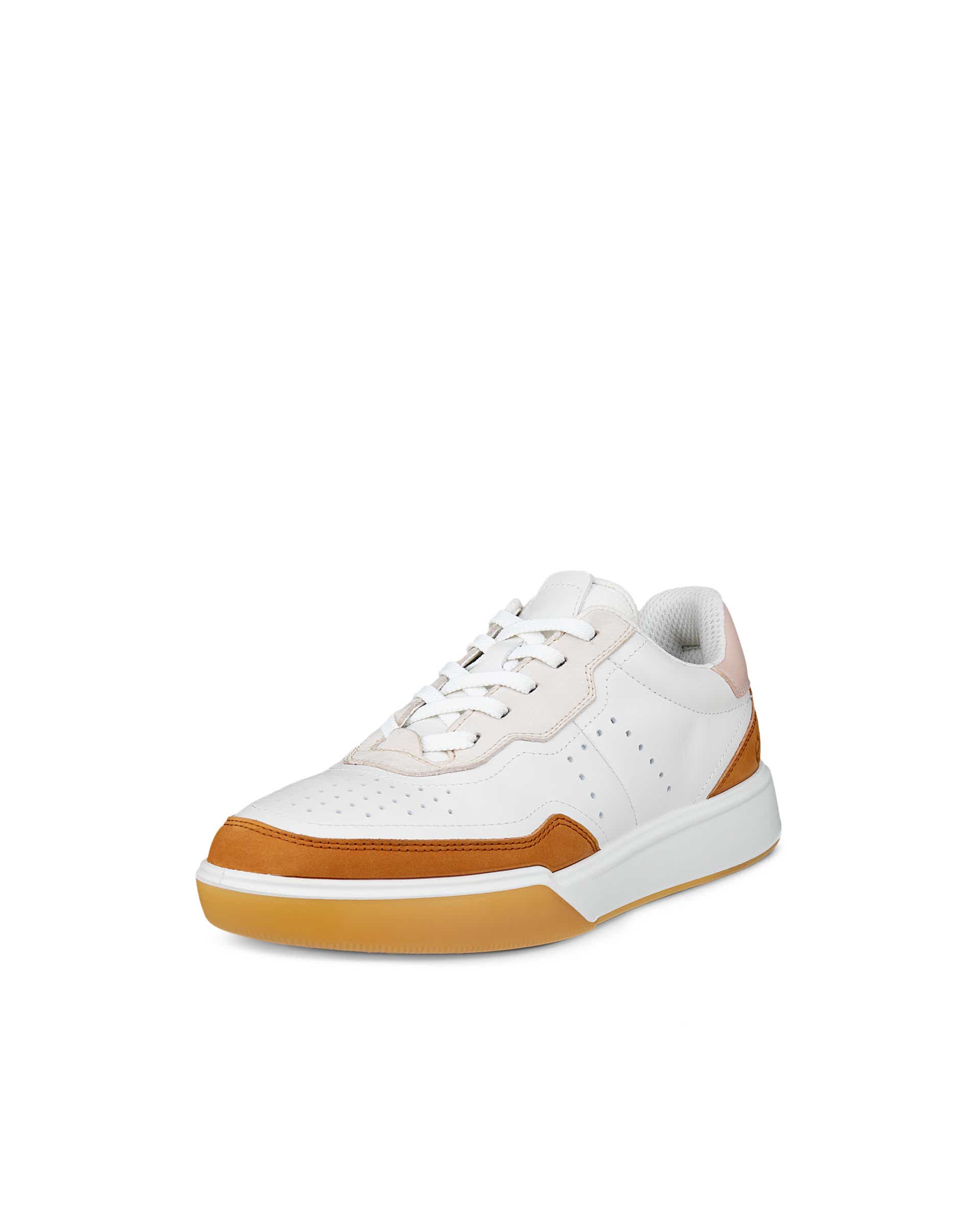 ECCO® STREET COURT baskets en cuir pour femme - Brun - Main