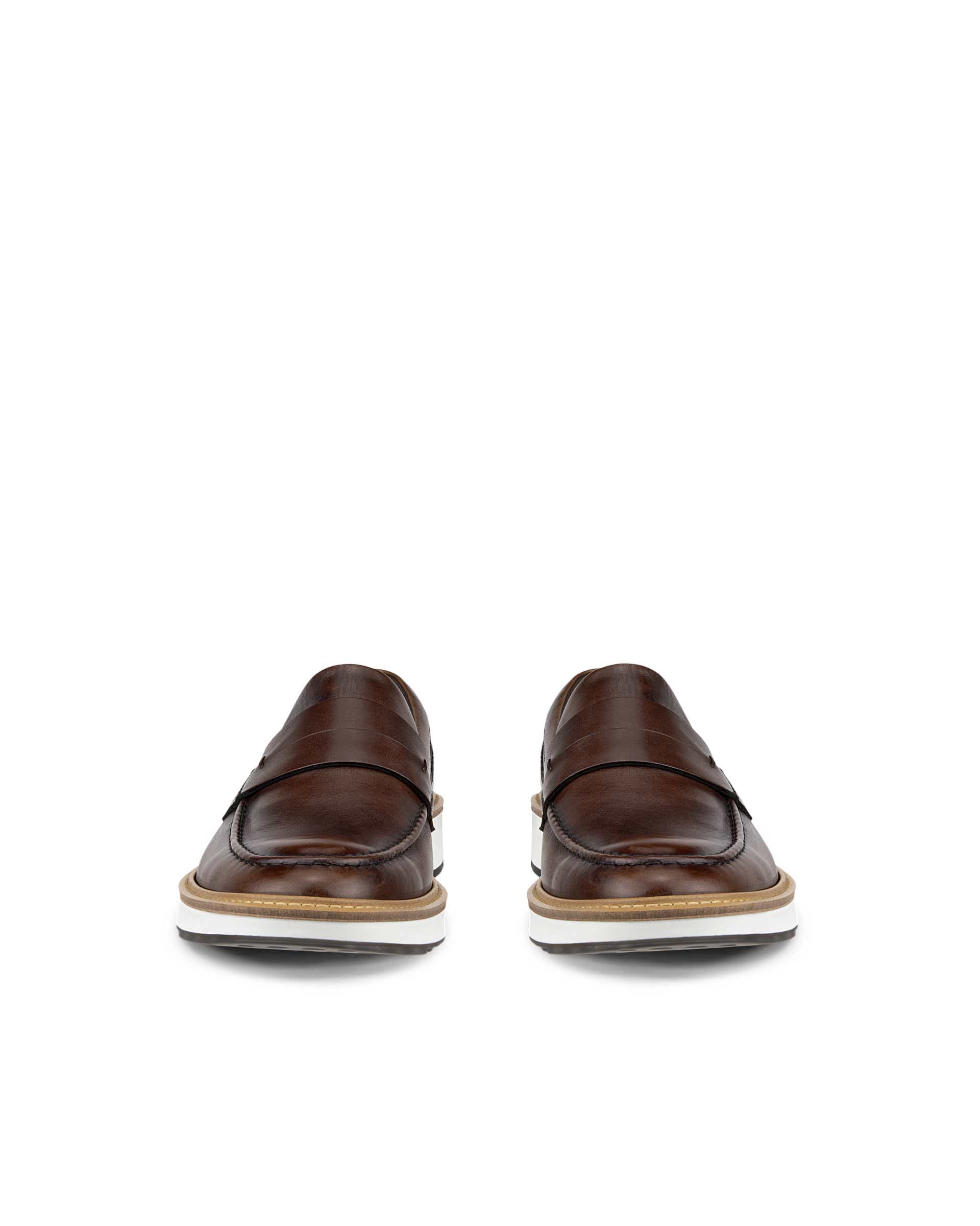 Men's ECCO® St.1 Hybrid Leather Loafer - Brown - Front pair