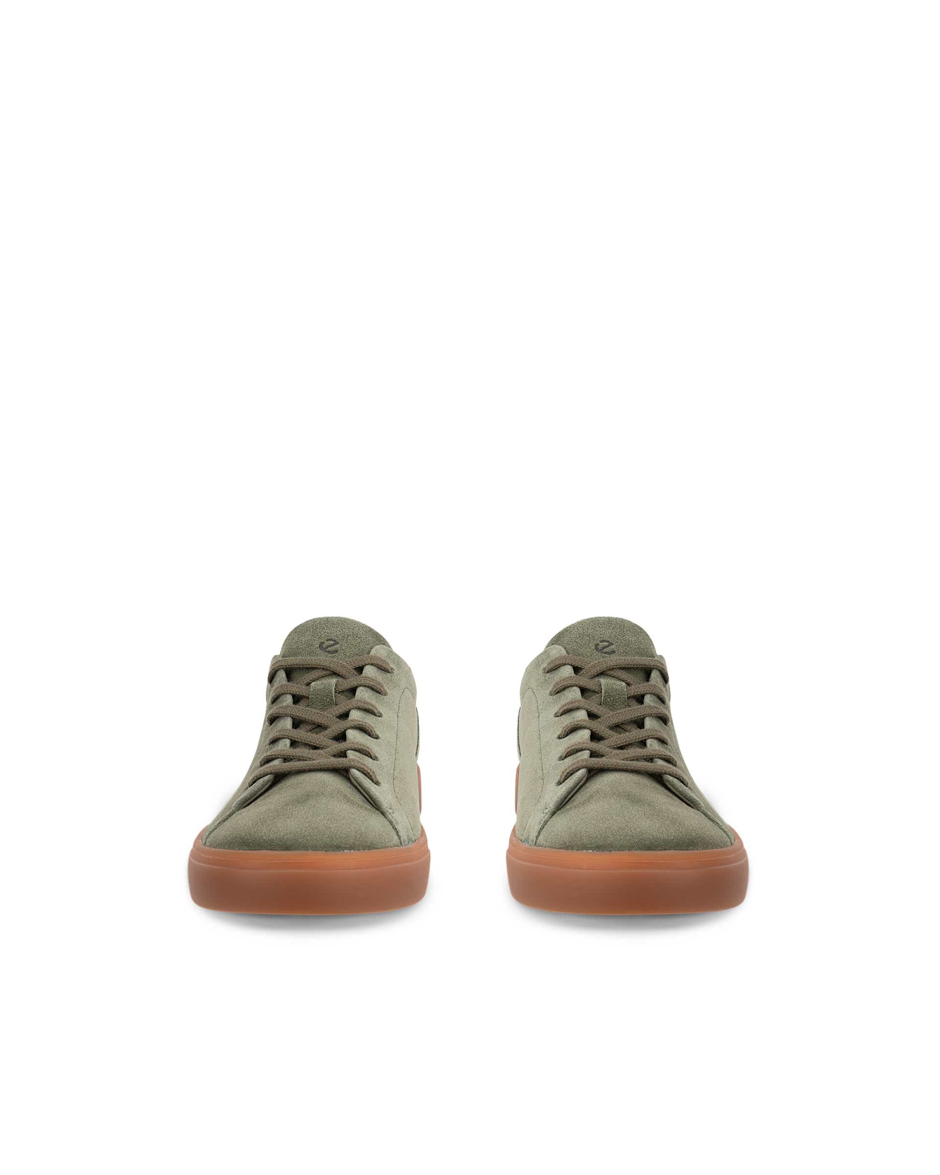 Men's ECCO® Soft 10 Suede Sneaker - Green - Front pair