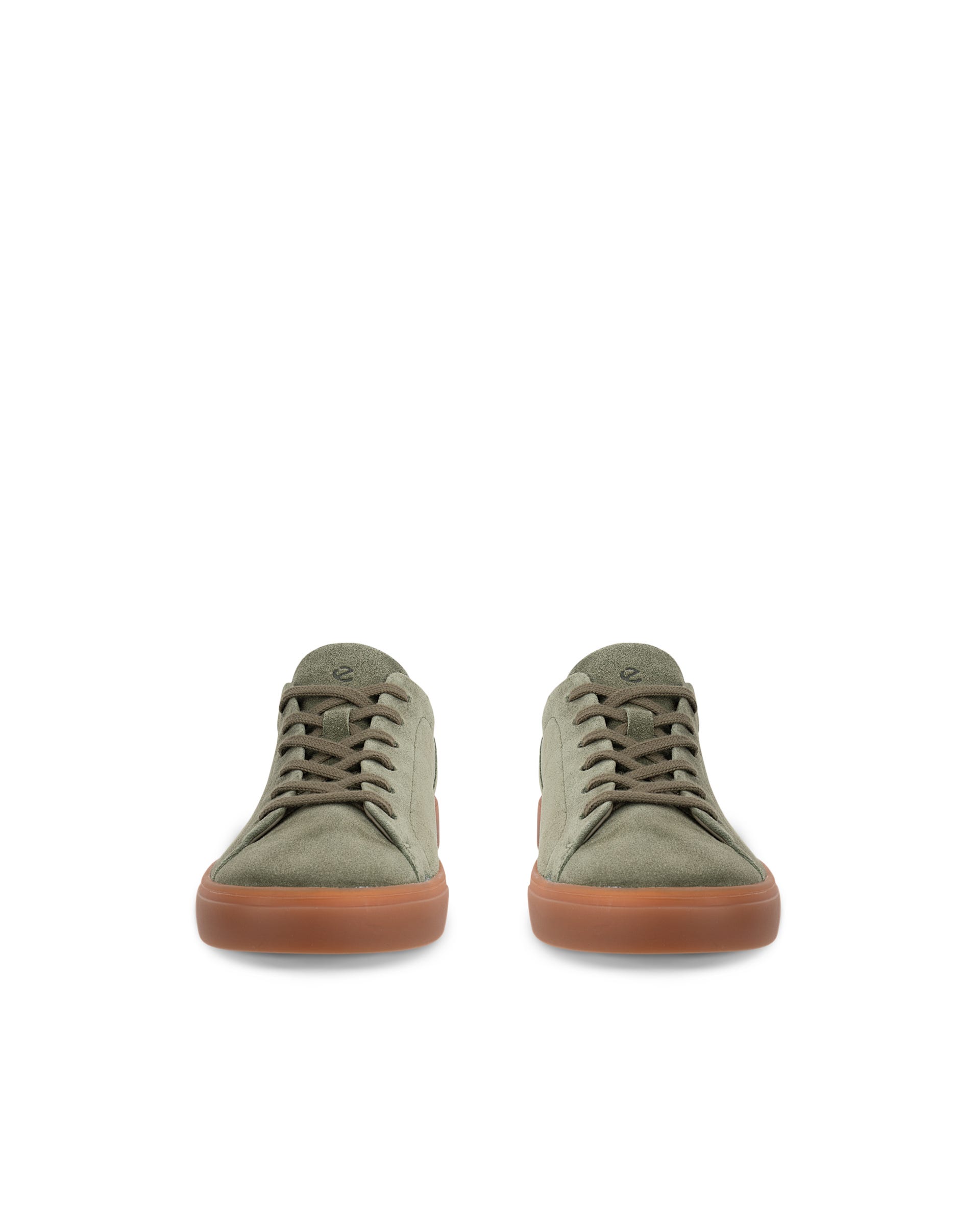 Men's ECCO® Soft 10 Suede Sneaker - Green - Front pair