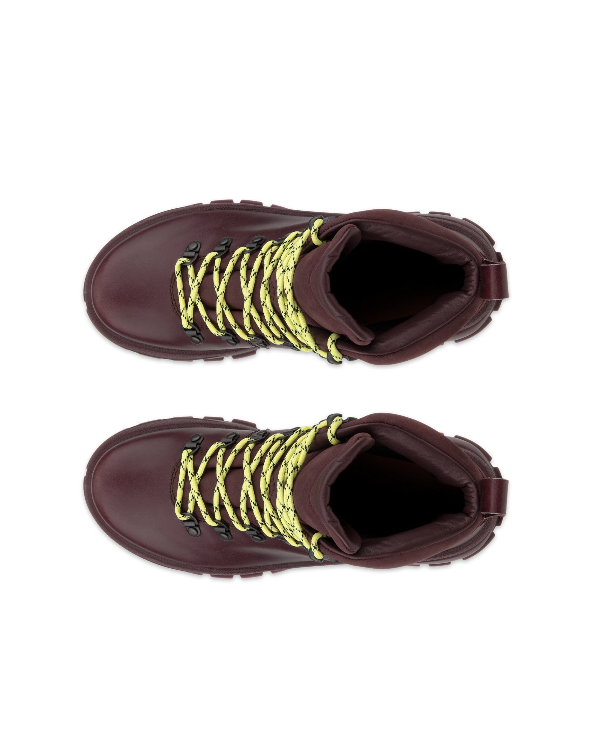 ECCO Track ウィメンズ レザーウォータープルーフレースアップブーツ - パープル - Top left pair