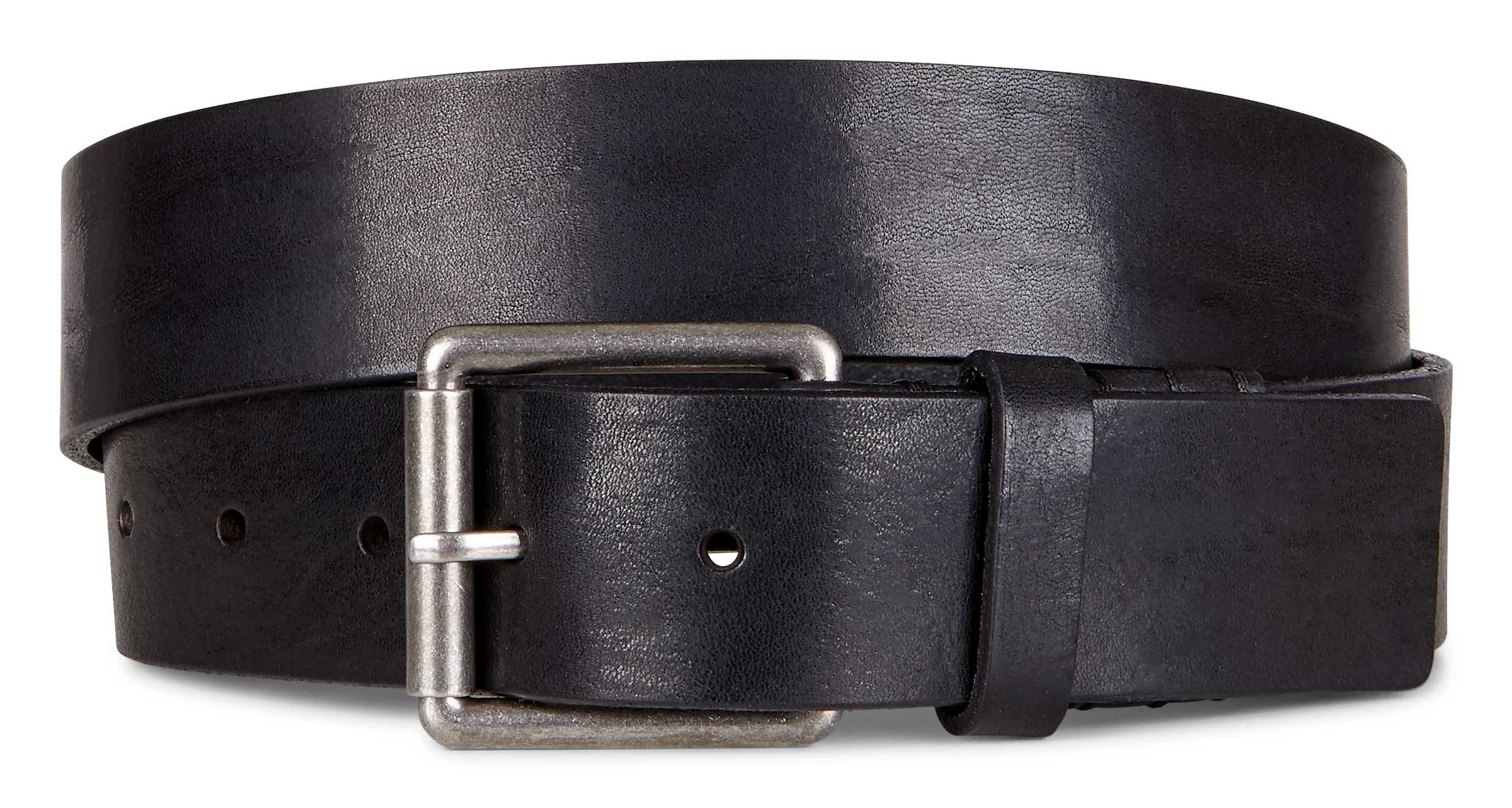 Men's ECCO® Villum Casual Leather Belt - Black - Main