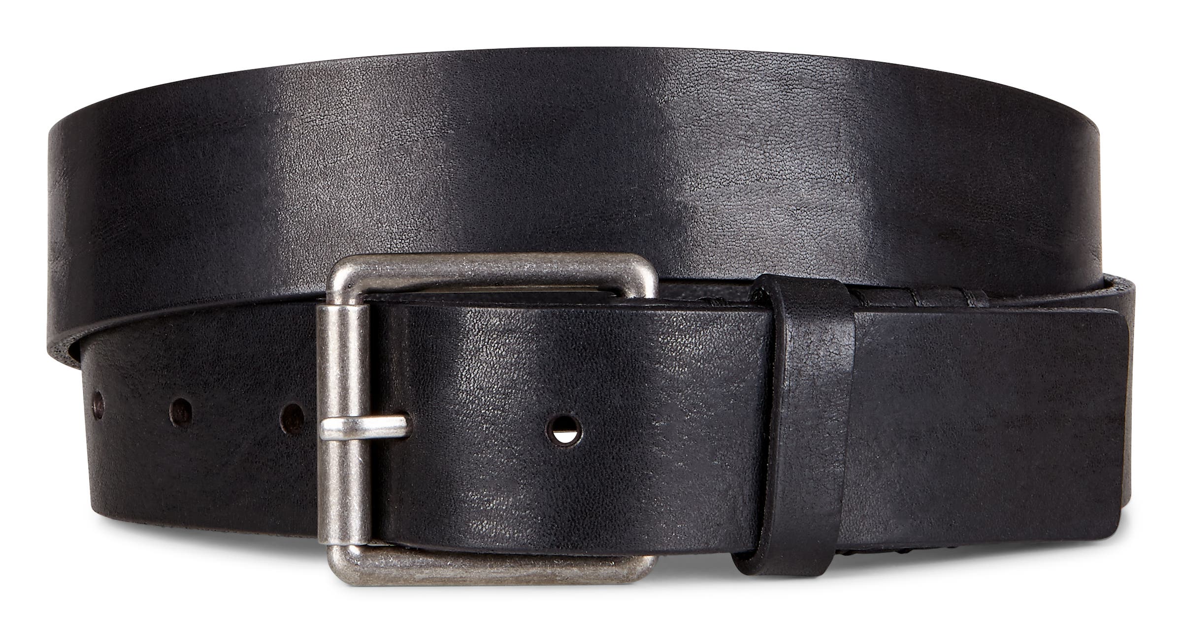 Men's ECCO® Villum Casual Leather Belt - Black - Main
