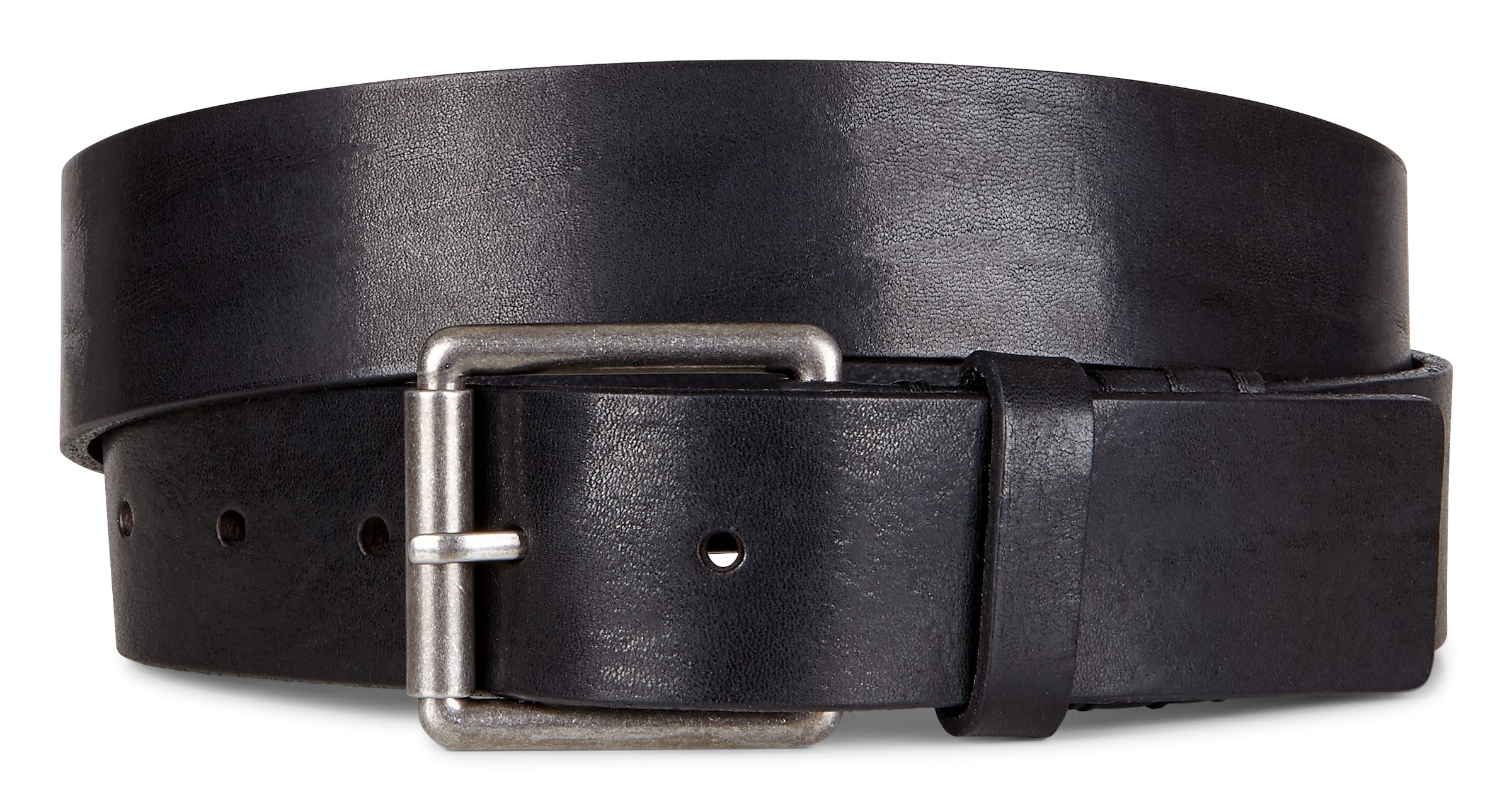 Men's ECCO® Villum Casual Leather Belt - Black - Main