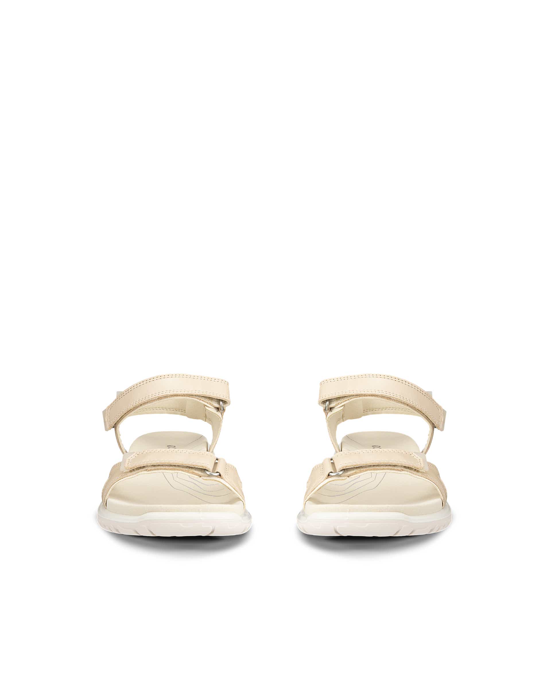 Women's ECCO® Offroad Roam Leather Walking Sandal - Beige - Front pair