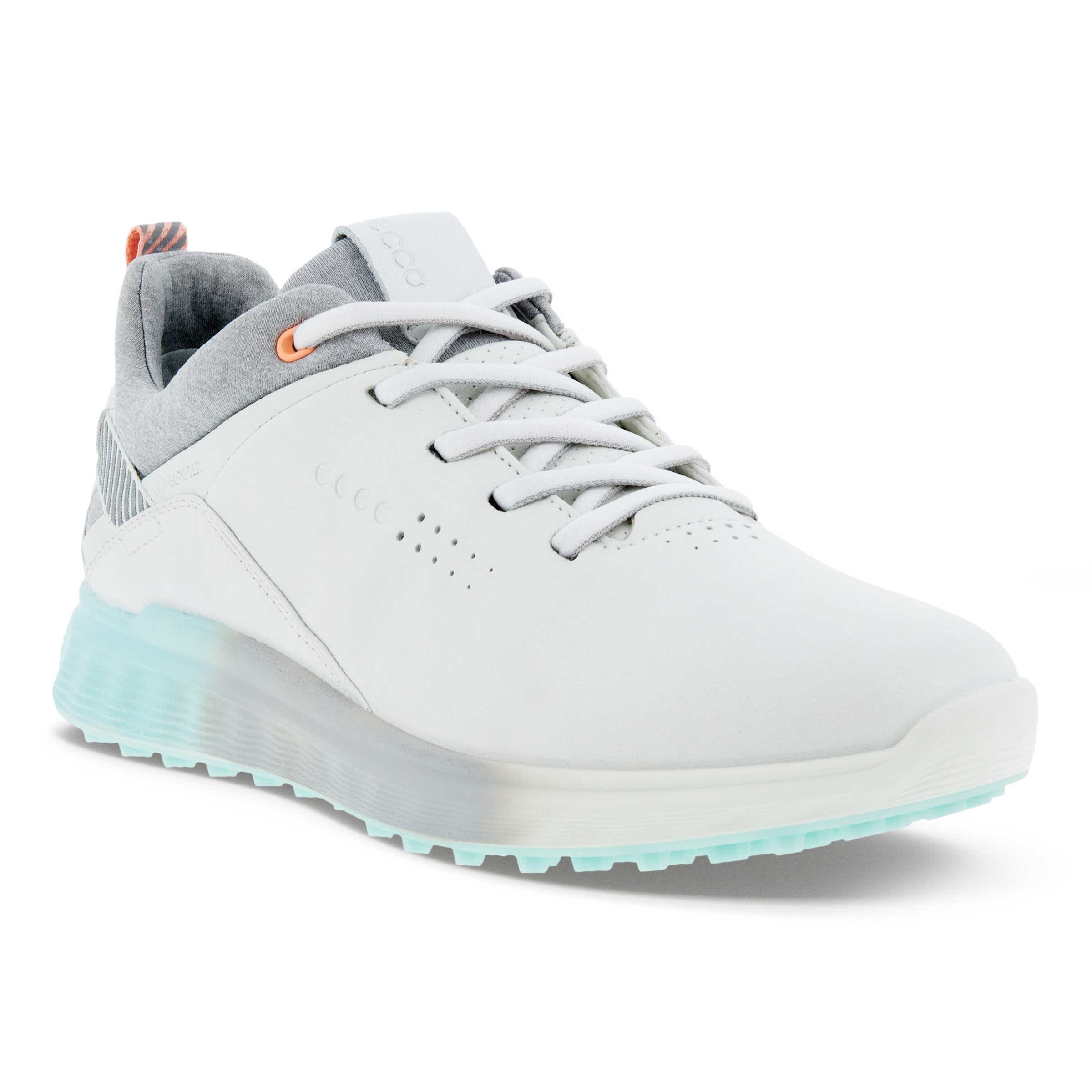 Ladies ECCO® Golf S-Three Leather Gore-Tex Shoe - White - Main