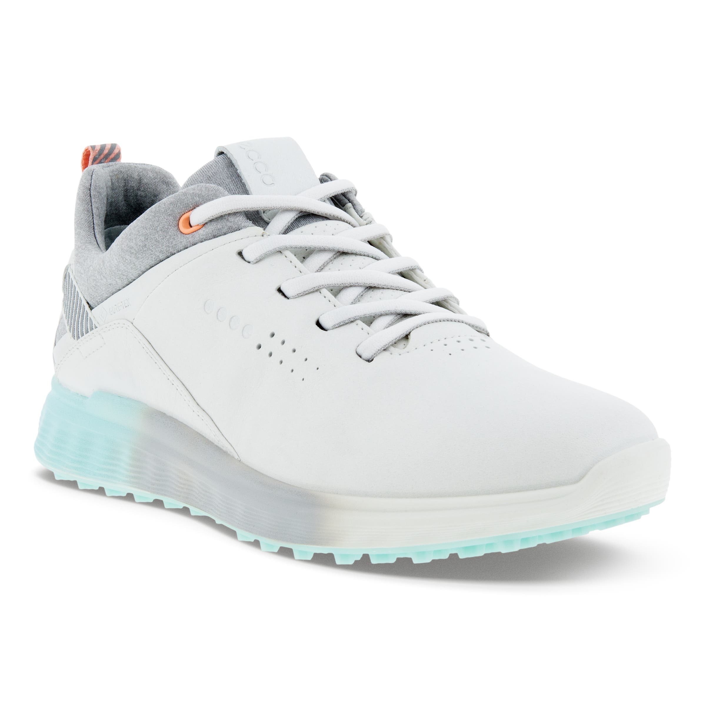 Ladies ECCO® Golf S-Three Leather Gore-Tex Shoe - White - Main