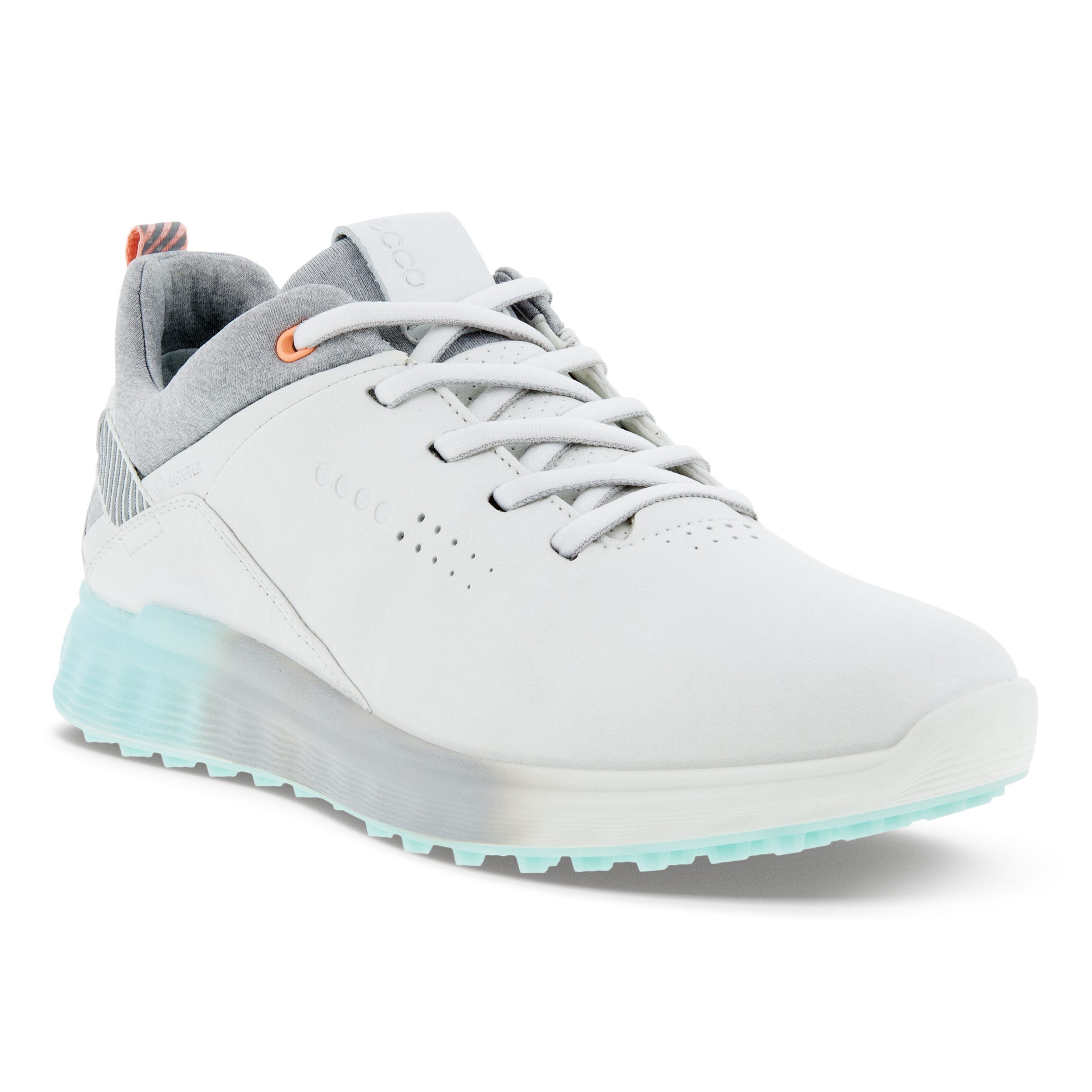 Ladies ECCO® Golf S-Three Leather Gore-Tex Shoe - White - Main