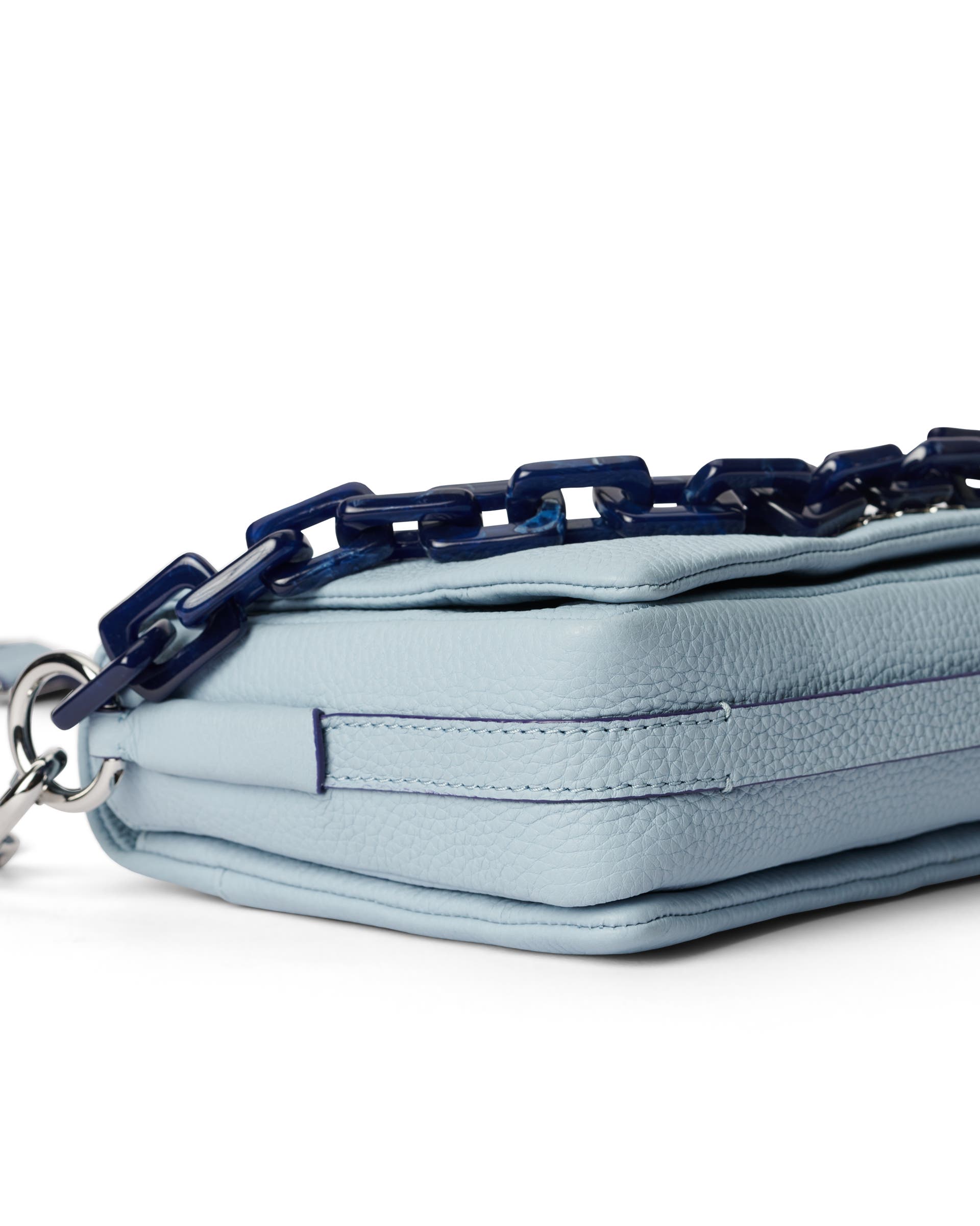 ECCO Pinch Large Soft Pebbled With Chain レザークロスボディバッグ - ブルー - Detail-2