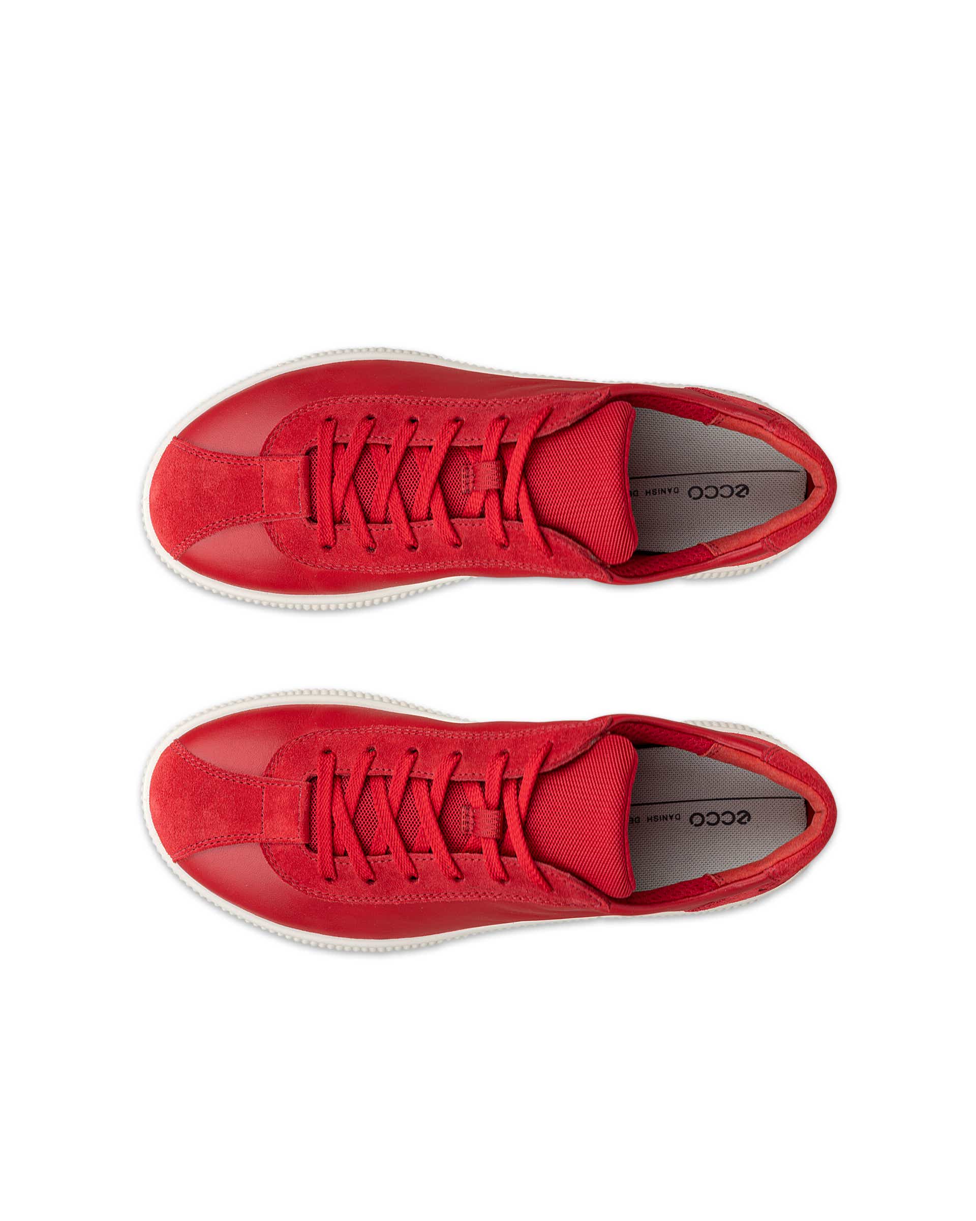 ECCO soft zero WOMEN ウィメンズ レザースニーカー - レッド - Top left pair