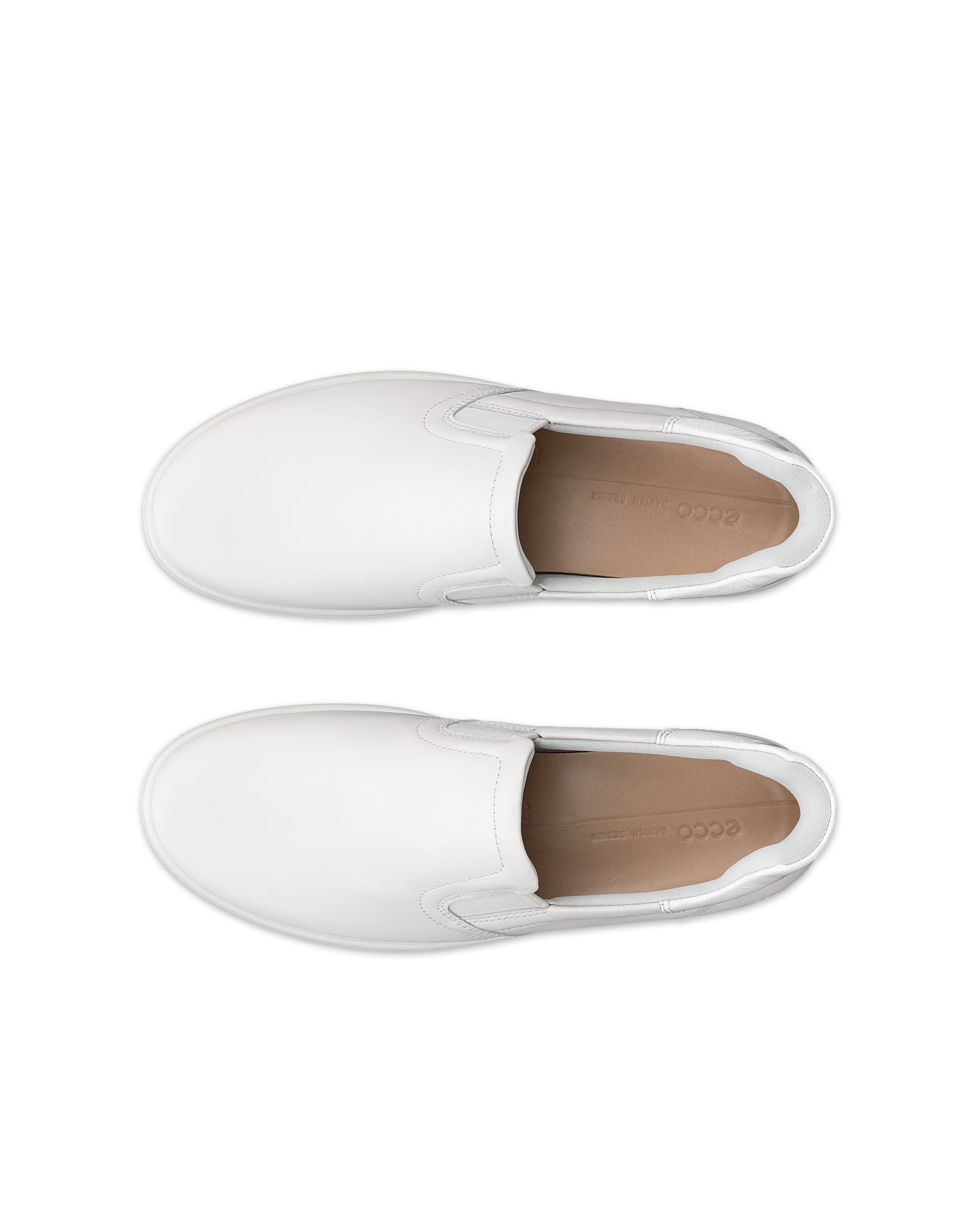 ECCO SOFT 7 SLIP ON Women ウィメンズ レザースニーカー - ホワイト - Top left pair