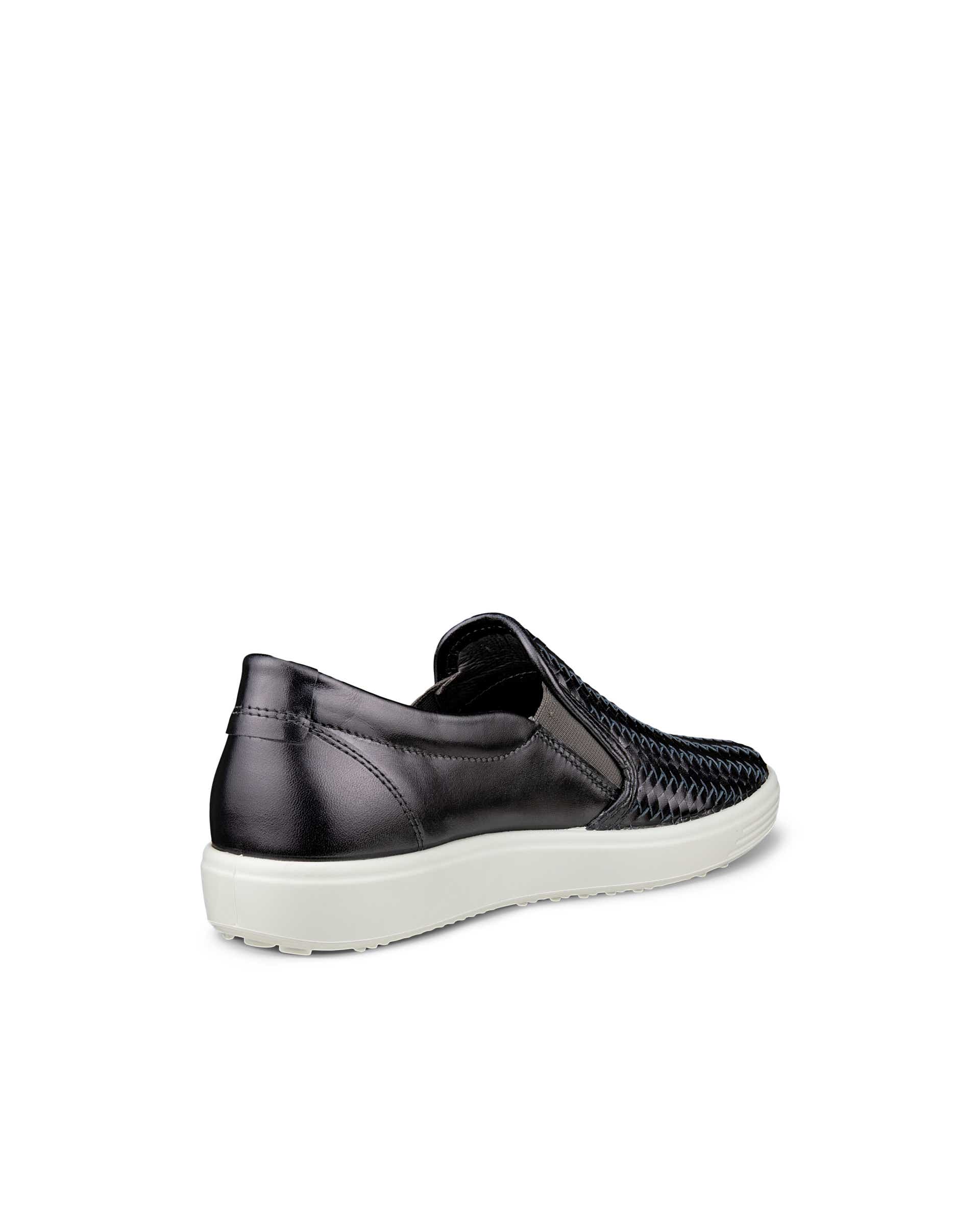 Women's ECCO® Soft 7 Leather Slip-On - Silver - Back