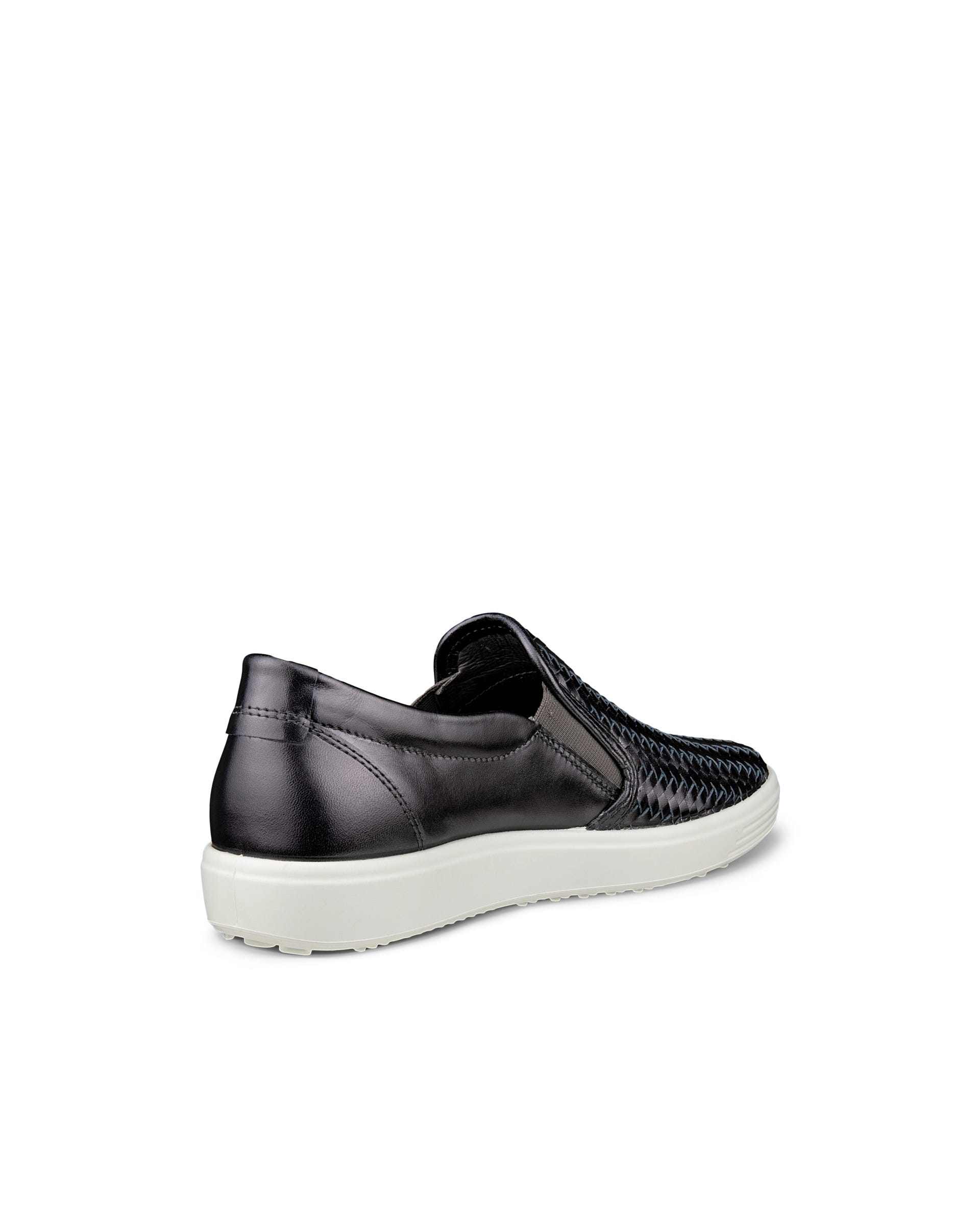 Women's ECCO® Soft 7 Leather Slip-On - Silver - Back