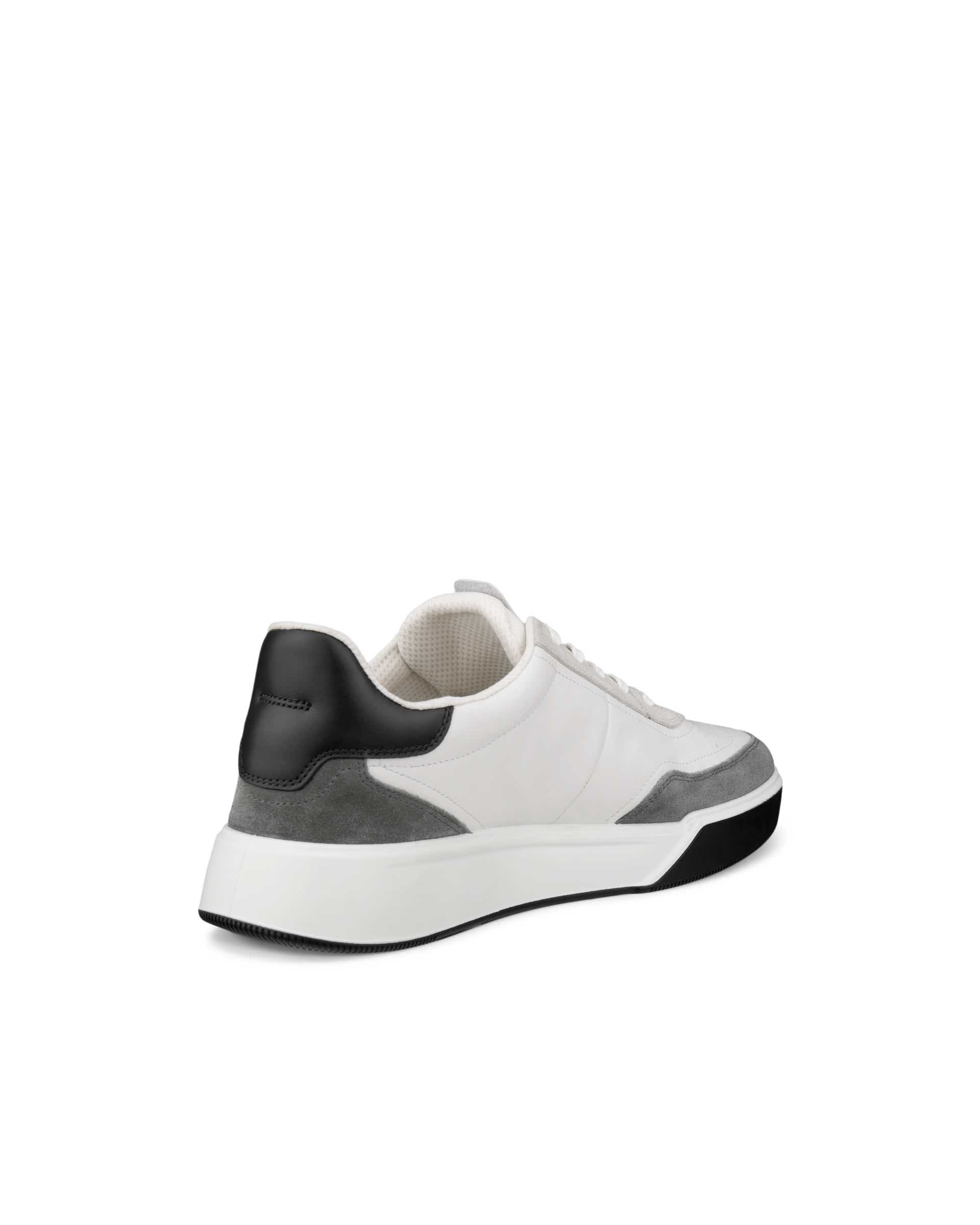 ECCO® STREET COURT baskets en cuir pour homme - Vert - Back