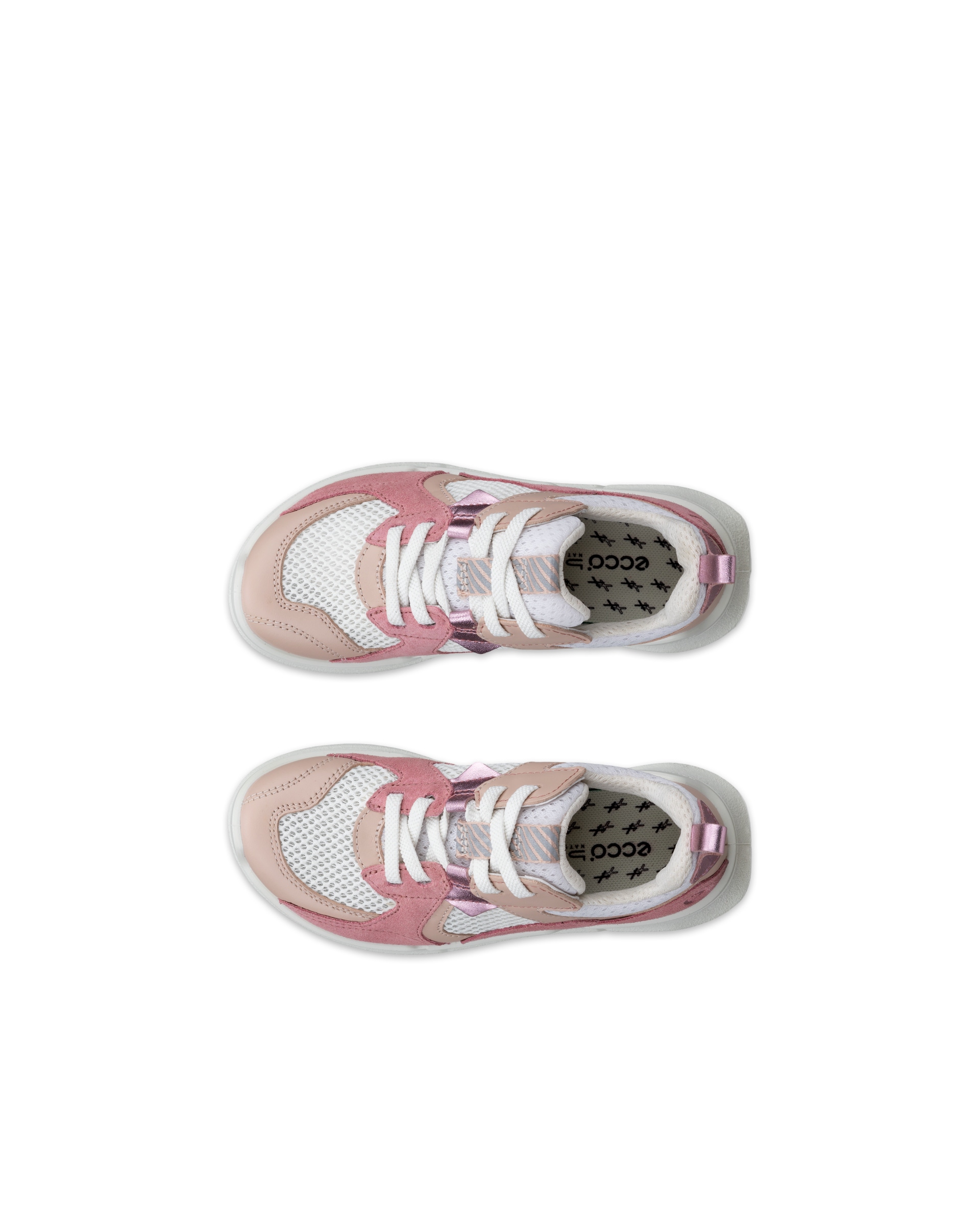 ECCO® Street Lite baskets en cuir pour femme - Rose - Top left pair
