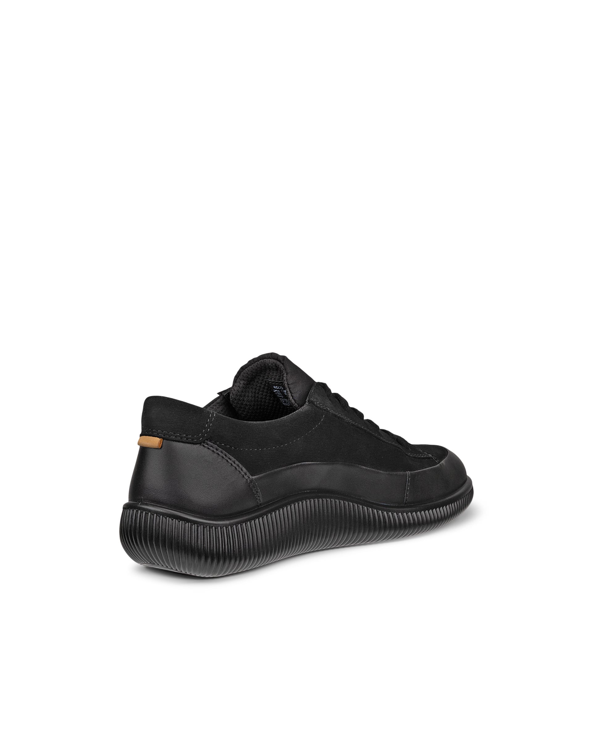 Damskie wodoodporne nubukowe buty ECCO® SOFT ZERO - Czarny - Back