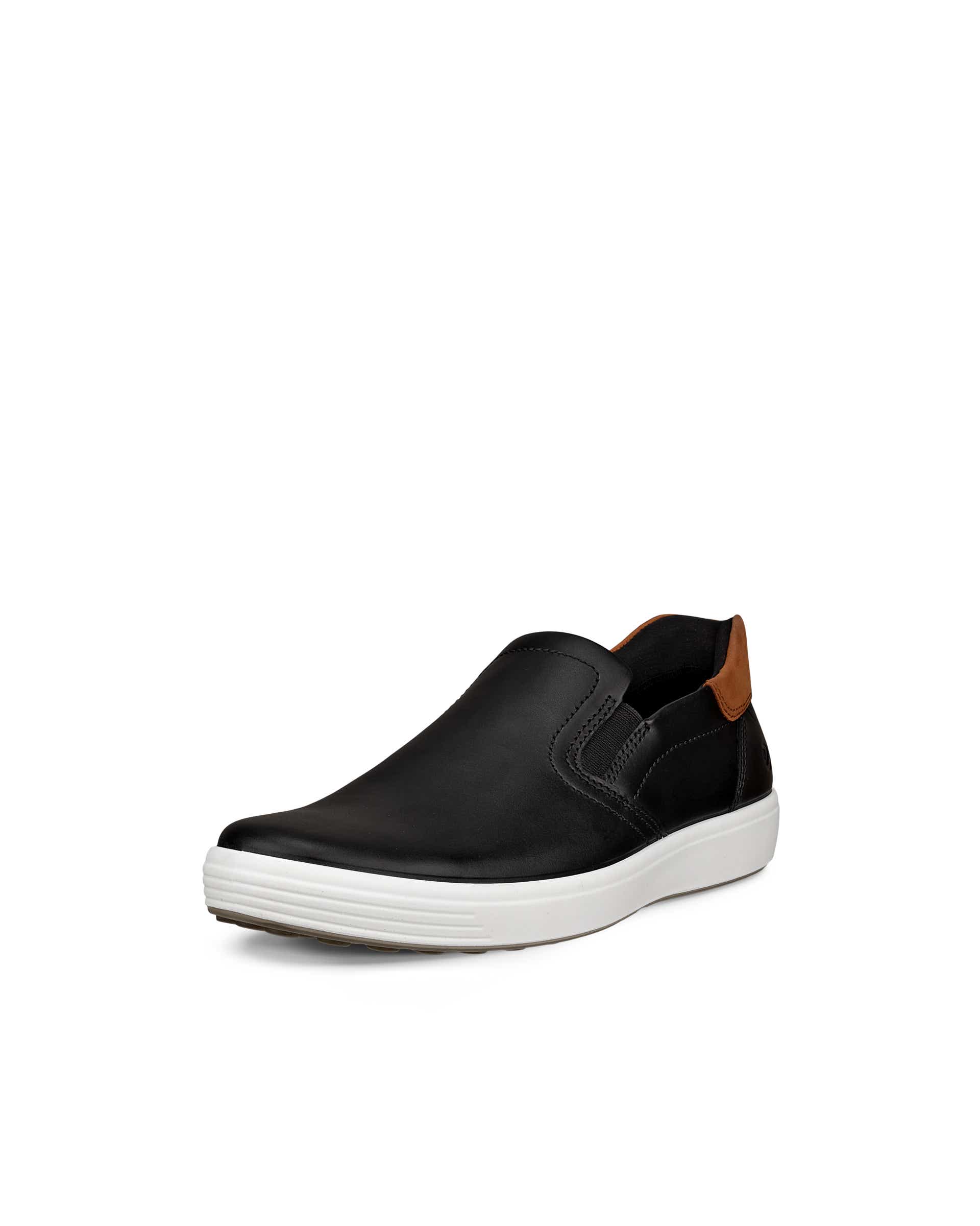 Ténis couro homem ECCO® Soft 7 - Preto - Main