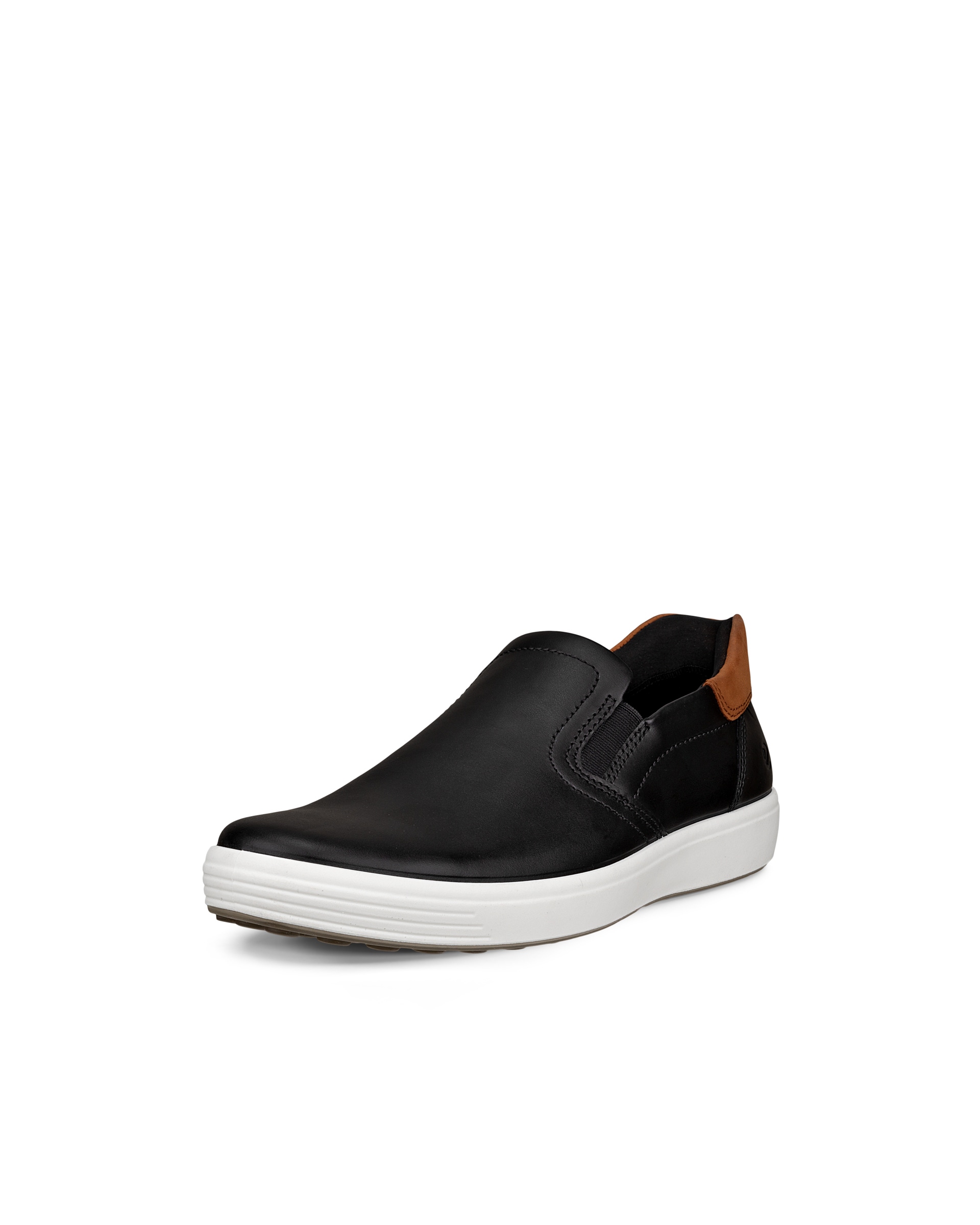 Ténis couro homem ECCO® Soft 7 - Preto - Main