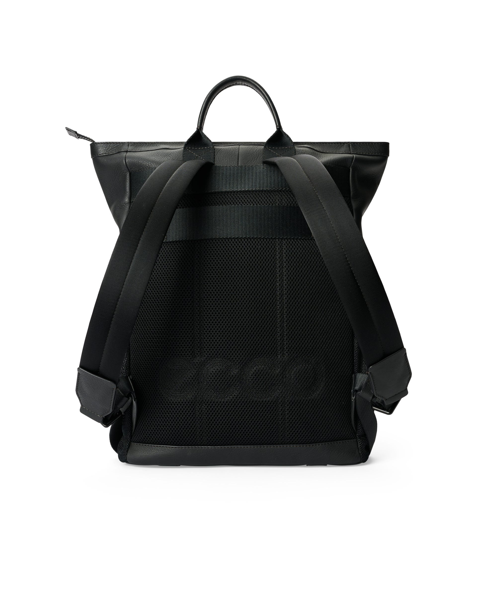 ECCO Square Pack Trapeze レザーバックパック - ブラック - Back