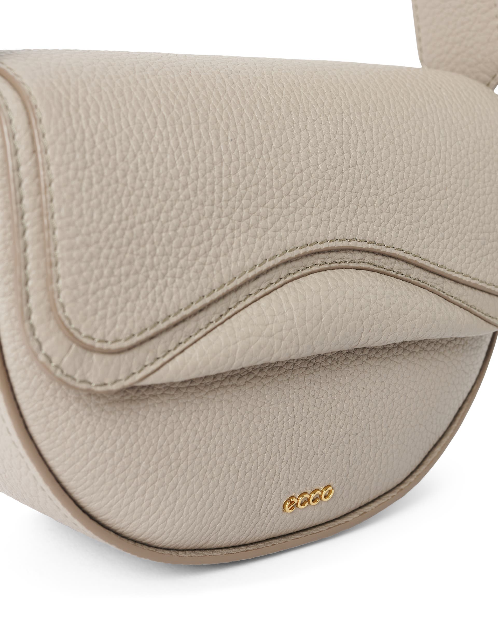 ECCO® Saddle Bag Leather Crossbody Bag - Beige - Detail-1