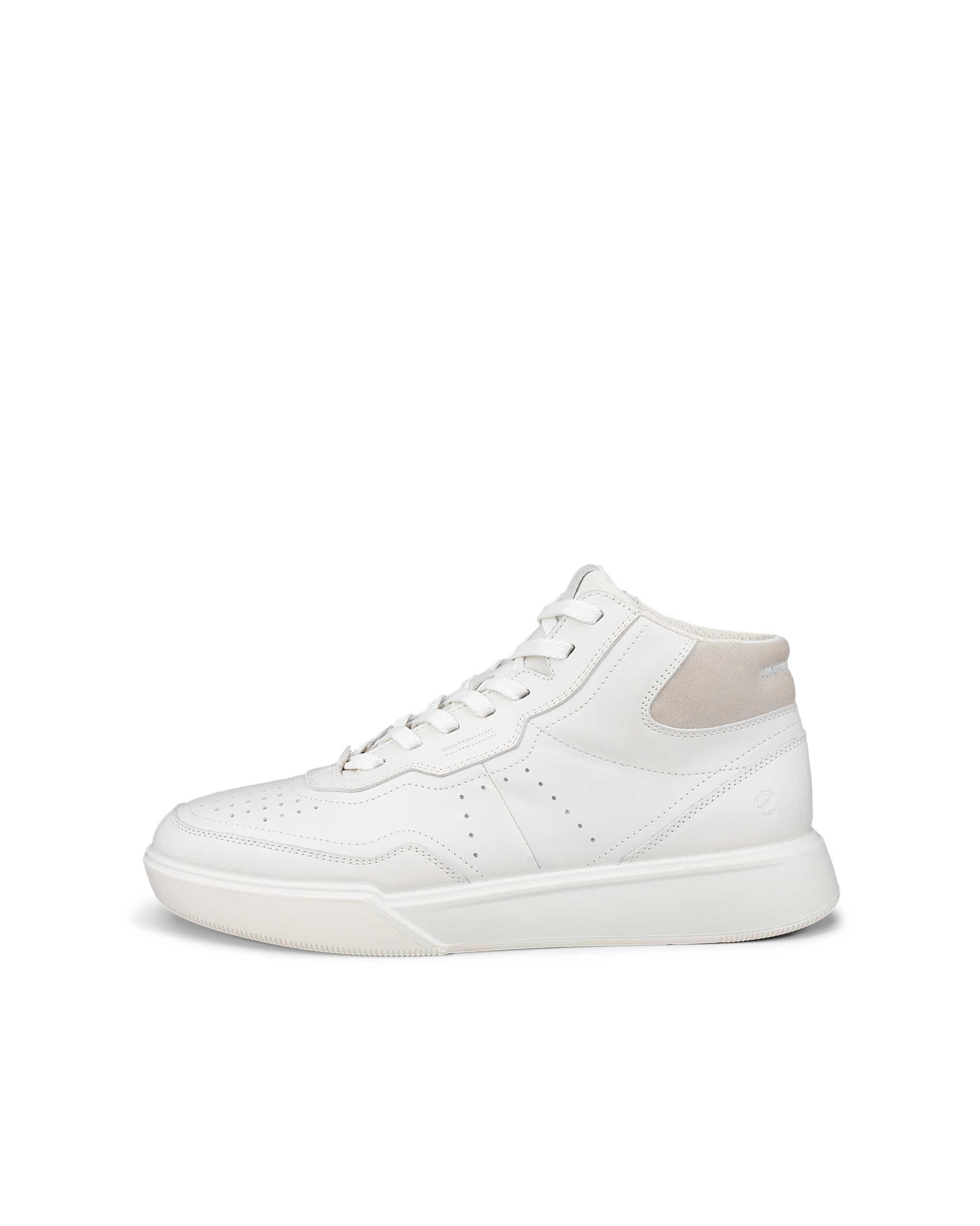 ECCO® STREET COURT dames hoge sneaker in leer - Wit - Outside