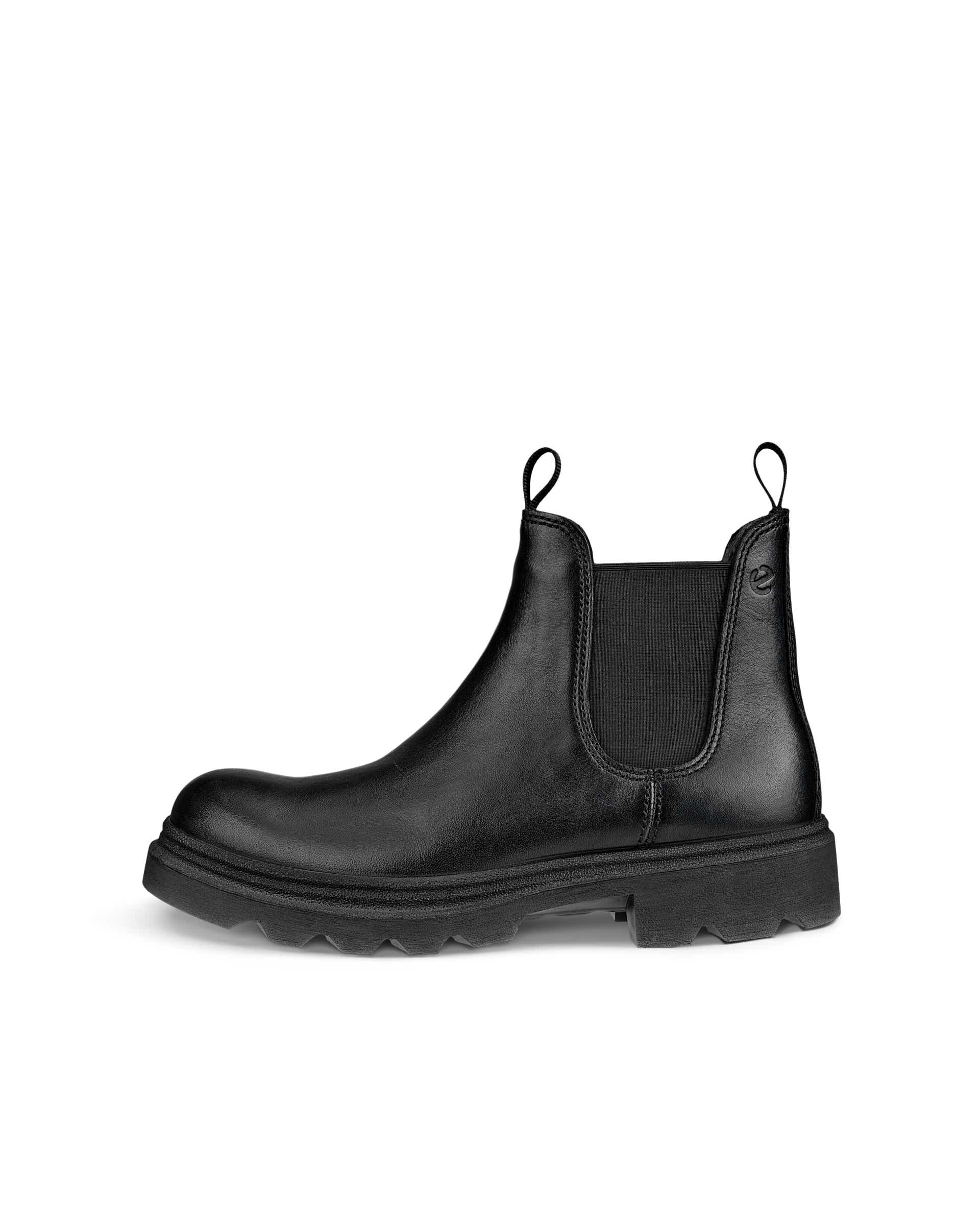 Men's ECCO® Grainer Leather Chelsea Boot - Black - Outside