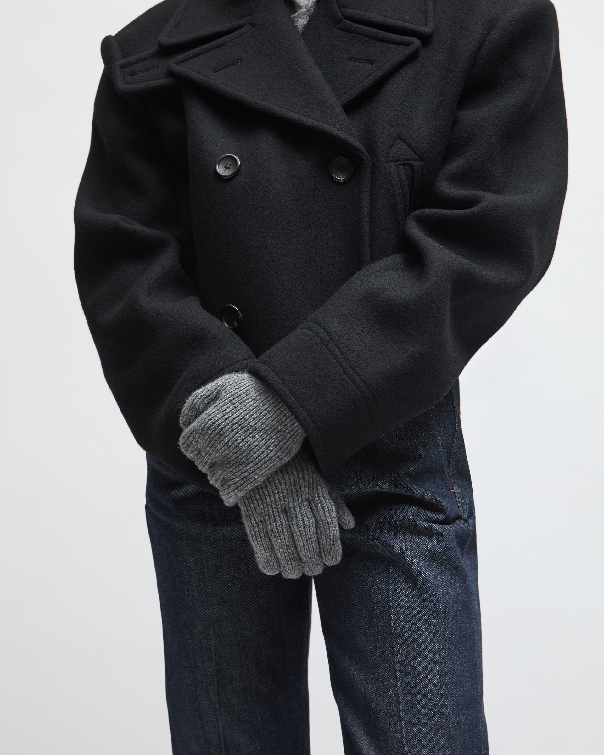 Men's ECCO® Classic Textile Gloves - Grey - Lifestyle image-1