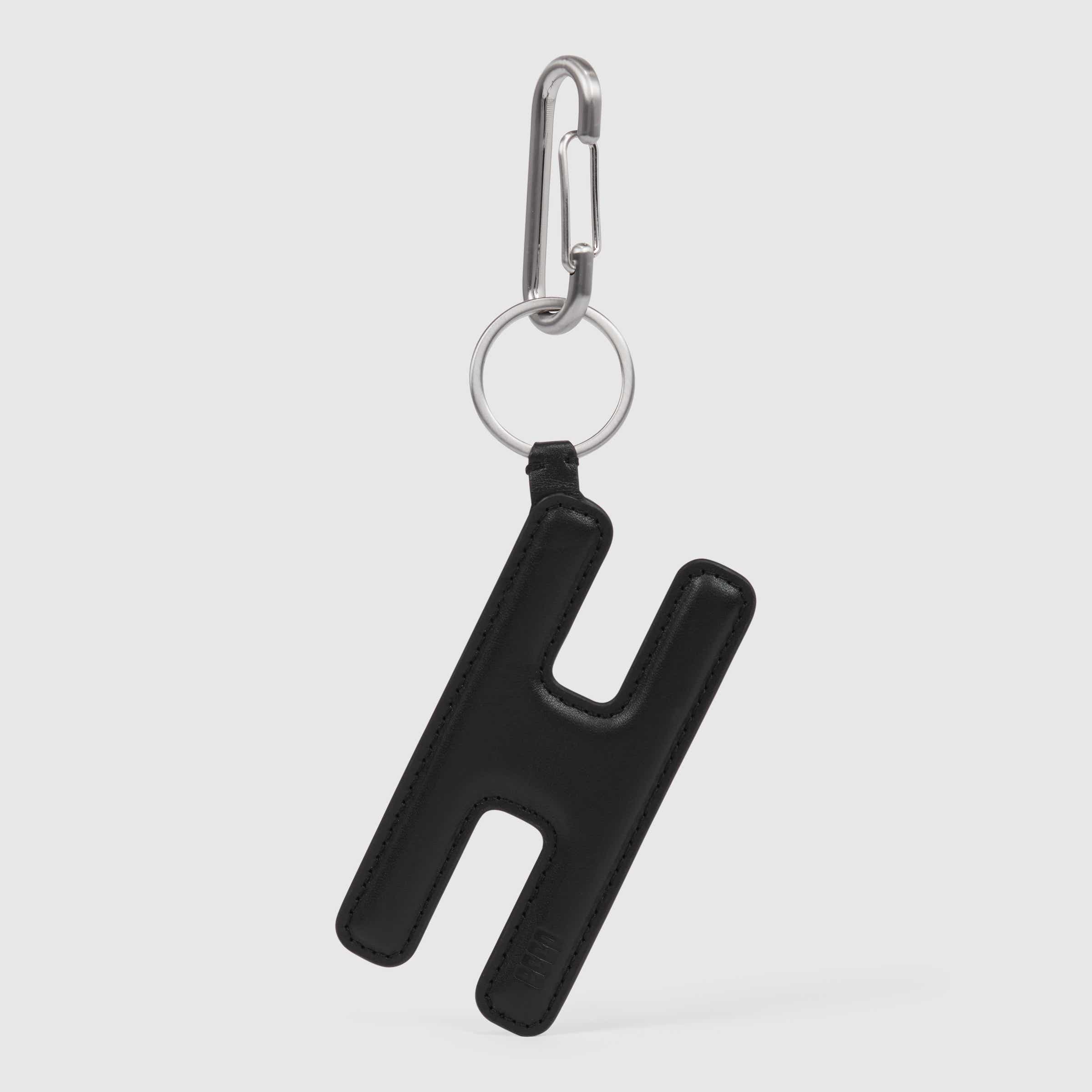 ECCO® E Padded 'H' Leather Charm - Black - Main