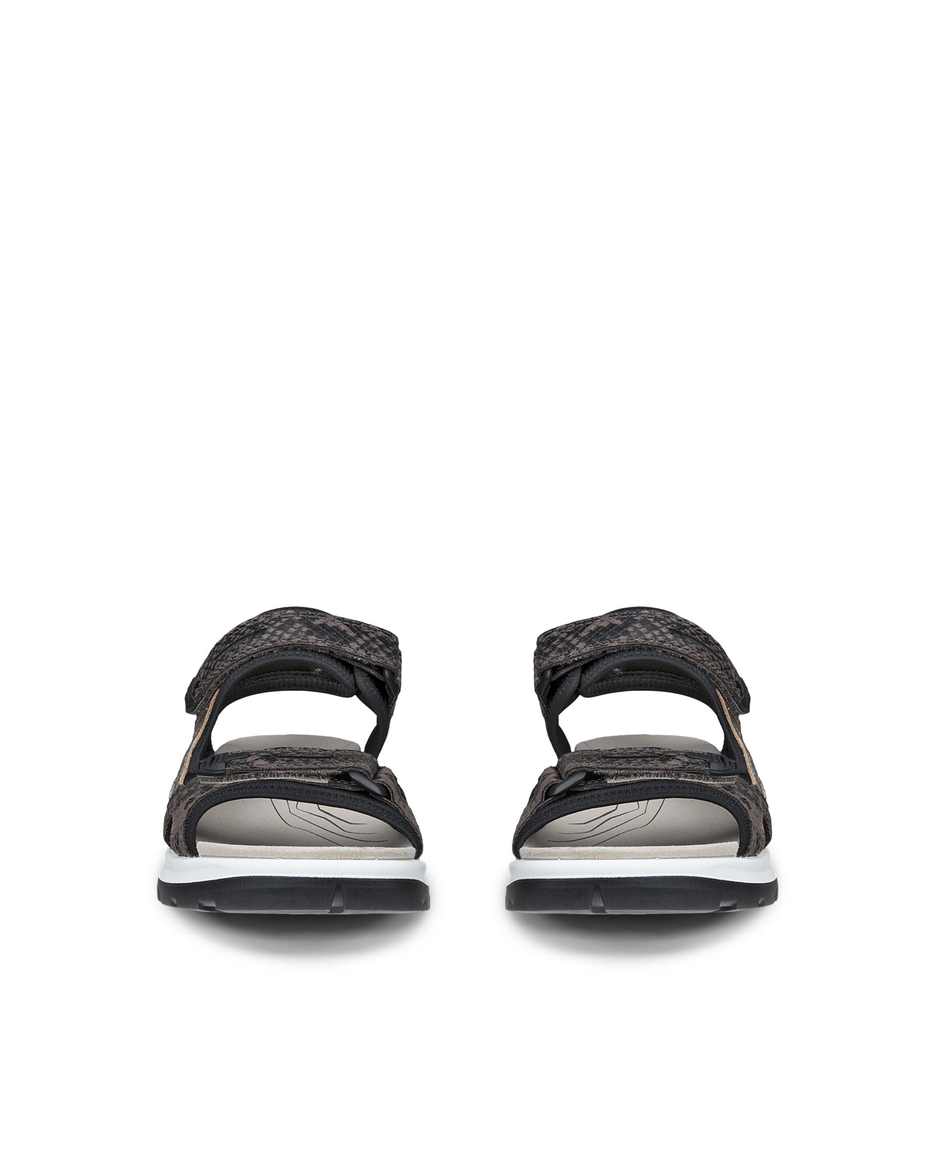 Chinelos tiras cruzadas couro mulher ECCO® OFFROAD - Castanho - Front pair